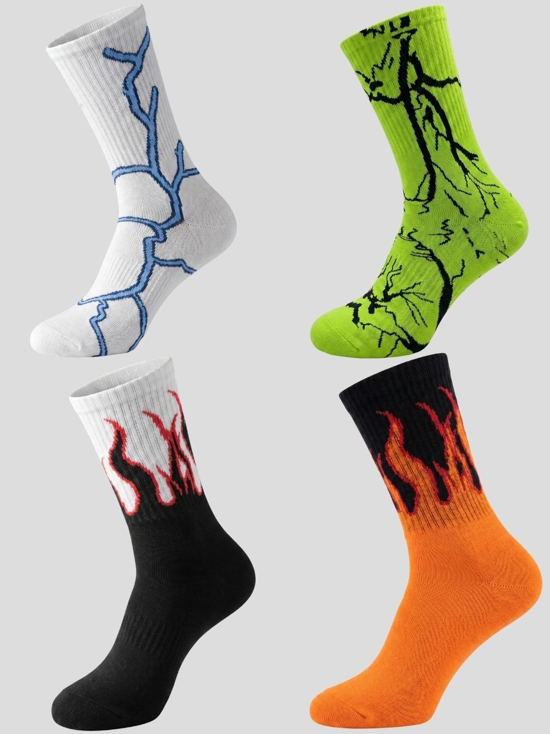 Moda Rapido Men Pack of 4 Cotton Blend Patterned Calf Length Socks-picture-16
