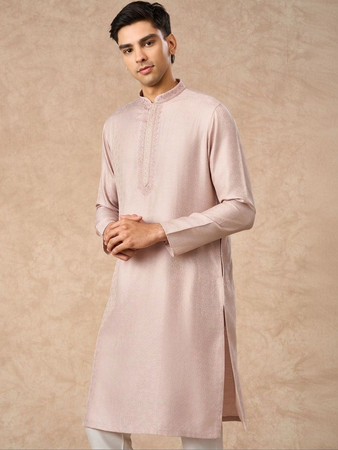 Manyavar Men Ethnic Motifs Regular Thread Work Kurta with Pyjamas-picture-25