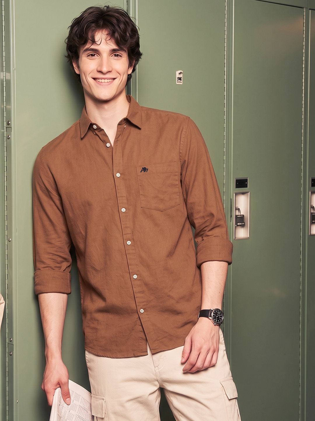 Aeropostale Spread Collar Pure Cotton Casual Shirt-image-7