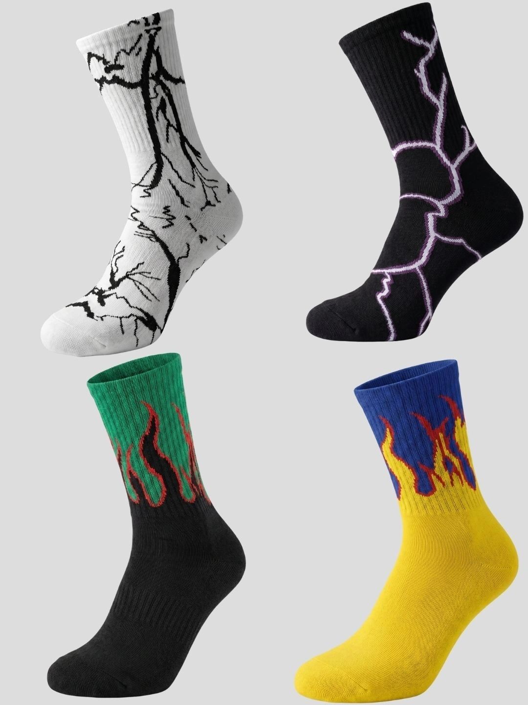 Moda Rapido Men Pack of 4 Cotton Blend Patterned Above Ankle Socks-picture-32