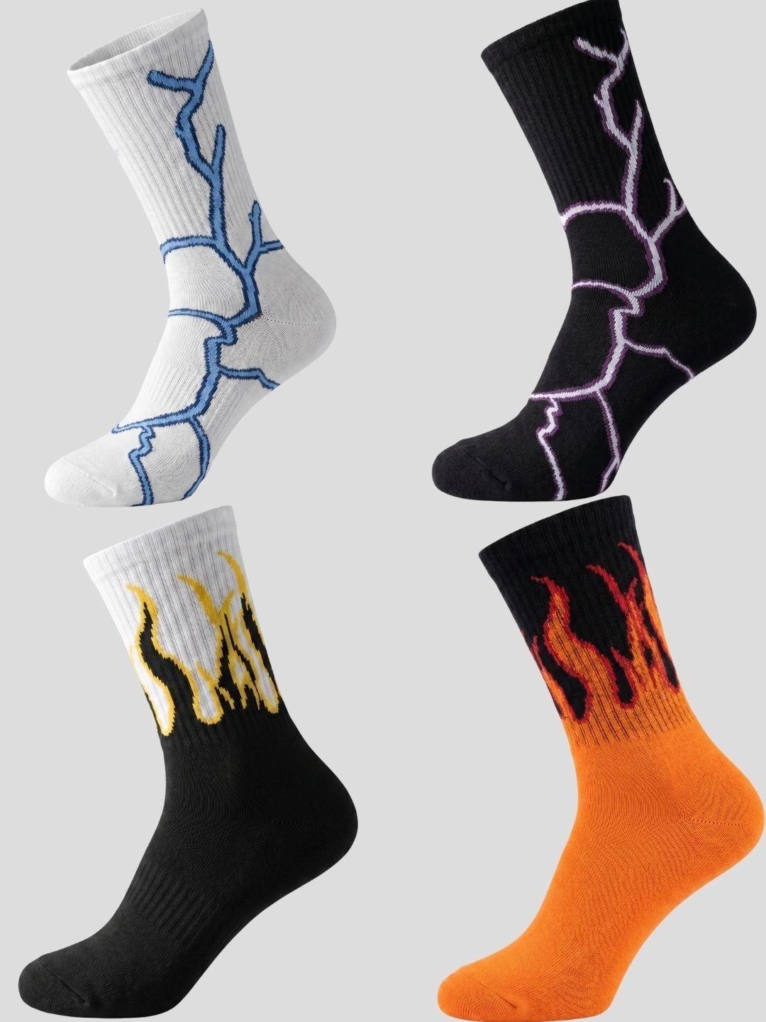Moda Rapido Men Pack of 4 Cotton Blend Patterned Calf Length Socks-picture-33
