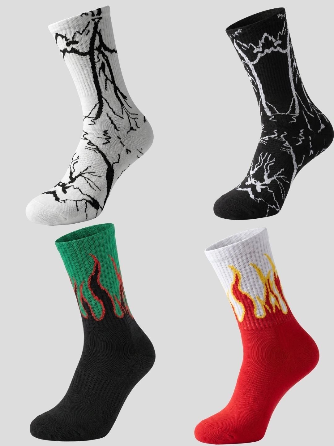 Moda Rapido Men Pack of 4 Cotton Blend Patterned Calf Length Socks-picture-39