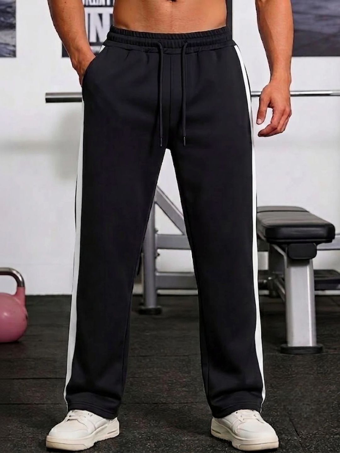 dockstreet Men Relaxed Fit Colourblocked Training Track Pants-picture-19