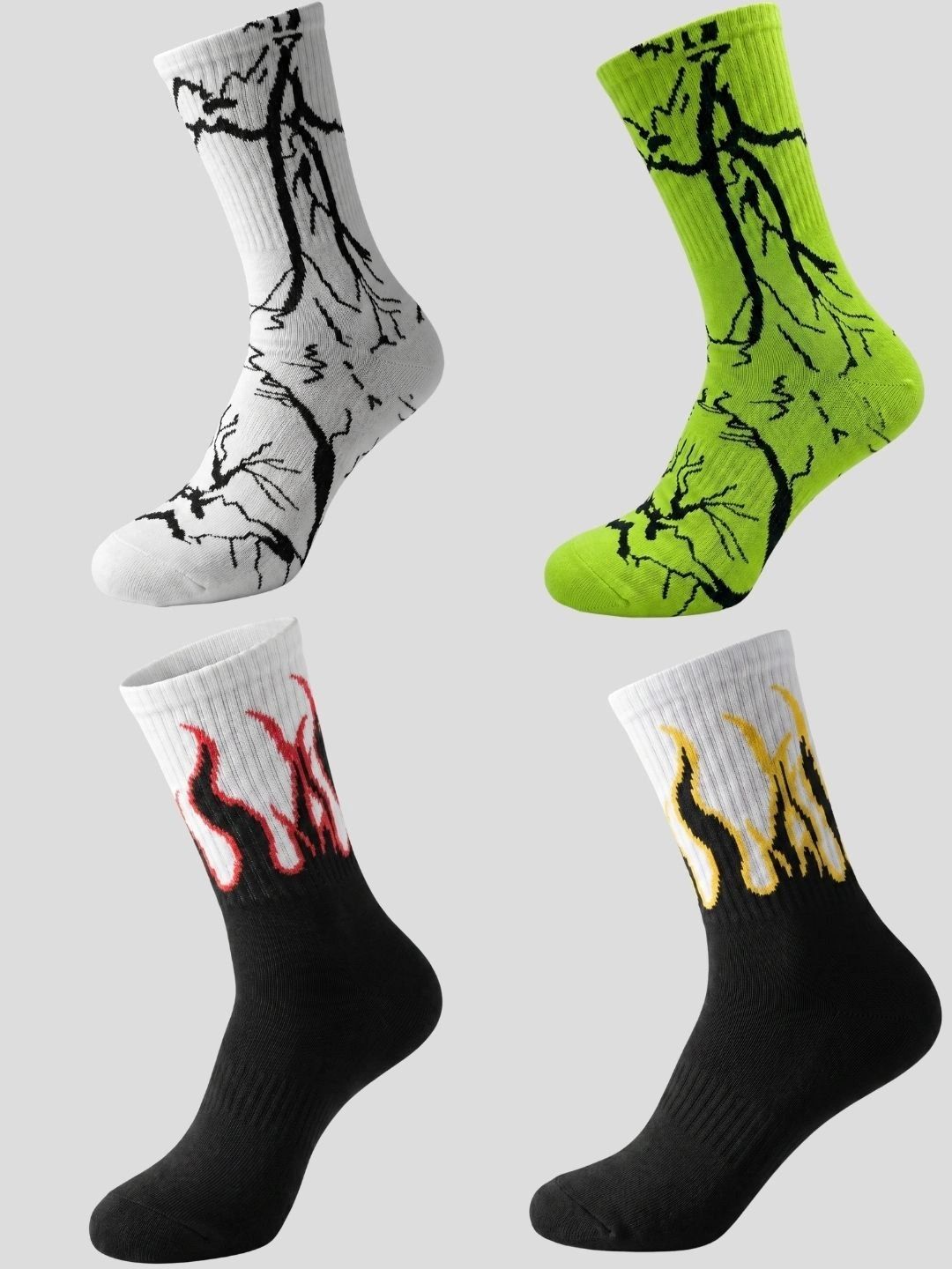 Moda Rapido Men Pack of 4 Cotton Blend Patterned Above Ankle Socks-picture-28