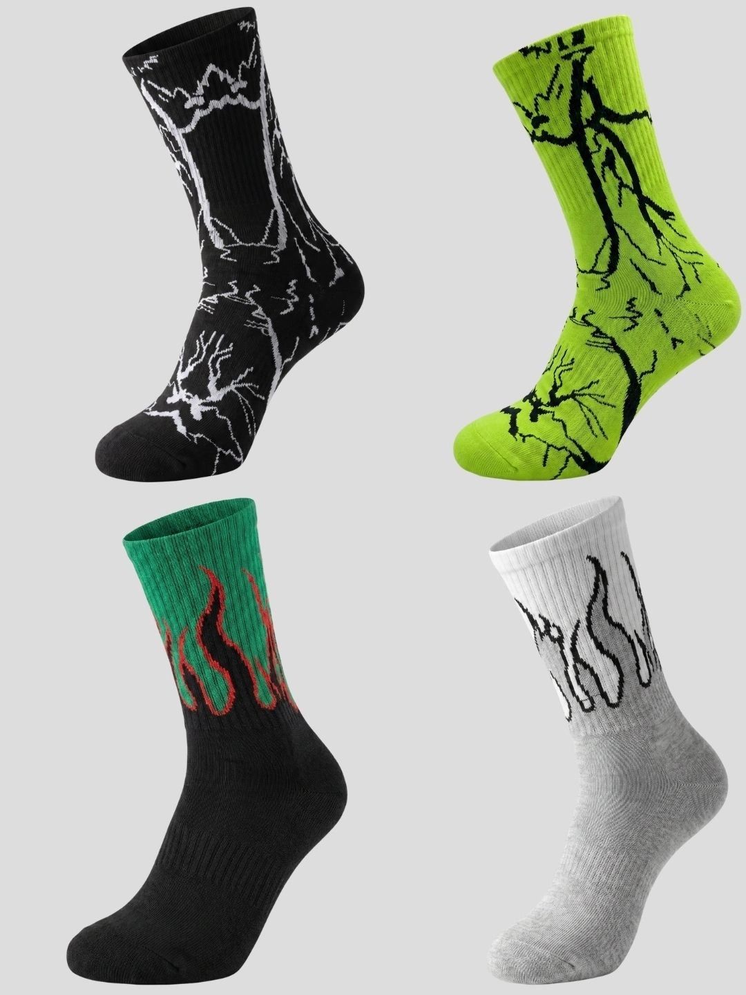 Moda Rapido Men Pack of 4 Cotton Blend Patterned Above Ankle Socks-picture-47