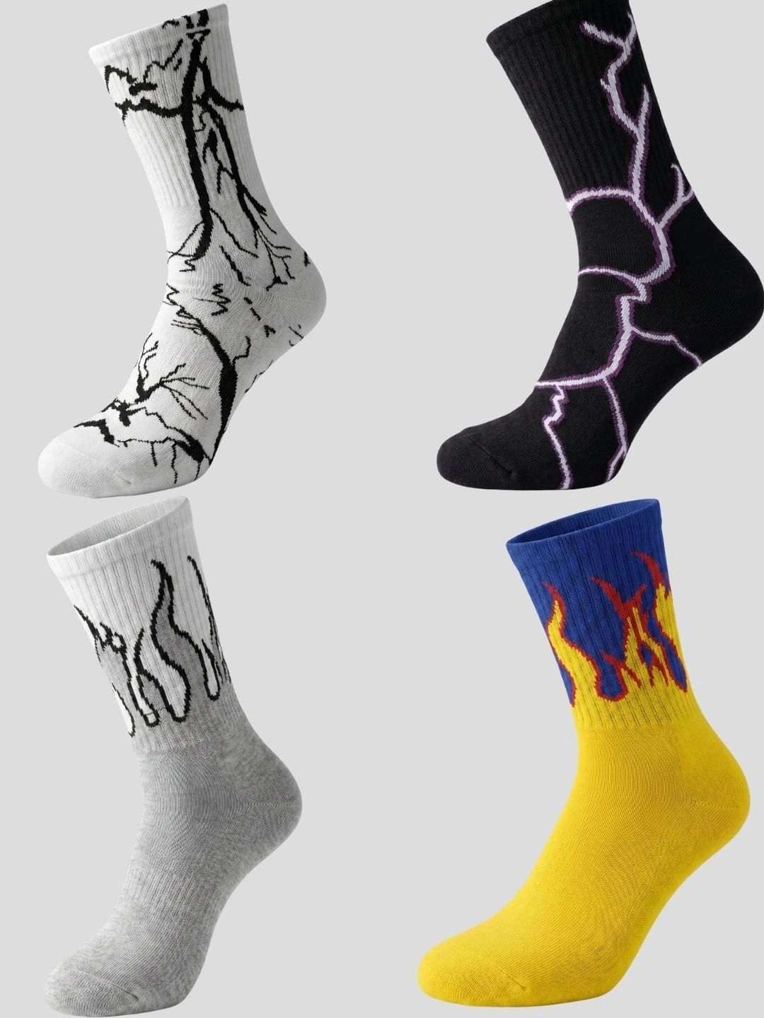 Moda Rapido Men Pack of 4 Cotton Blend Patterned Above Ankle Socks-picture-40