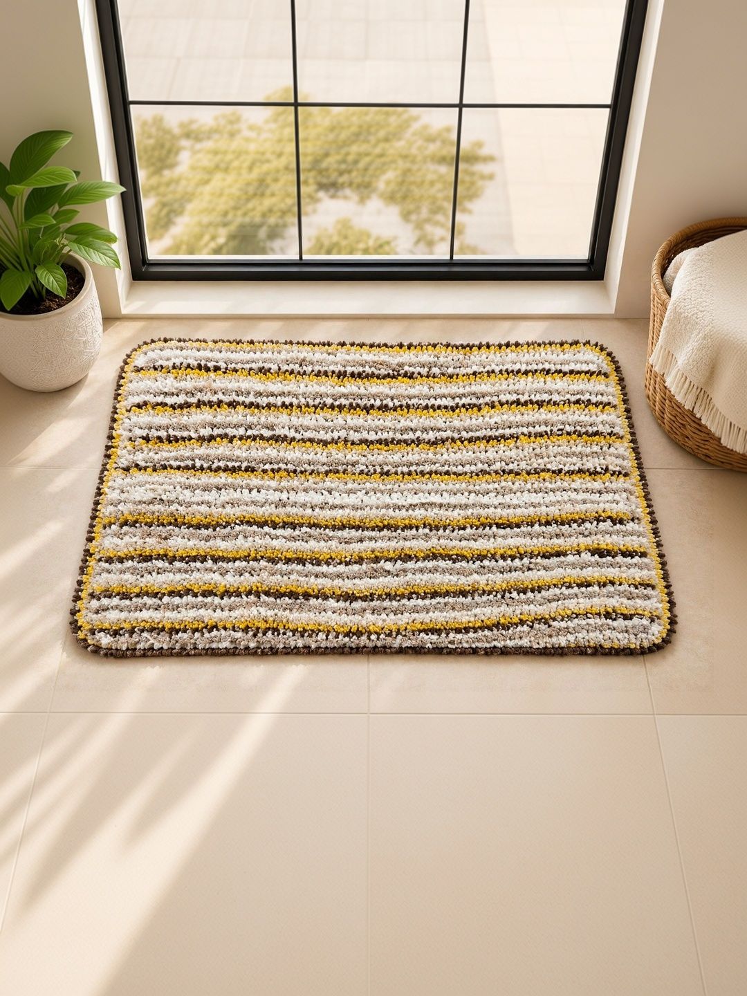 AaHo Decor Brown Striped Quick Dry Doormats-picture-29