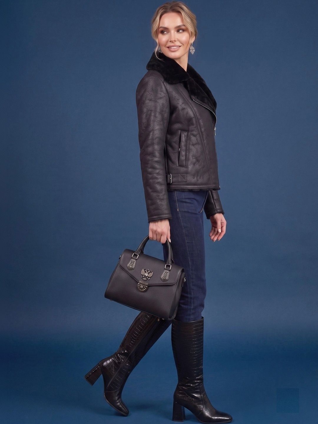 Wineberry Women Leather Biker Jacket-picture-26