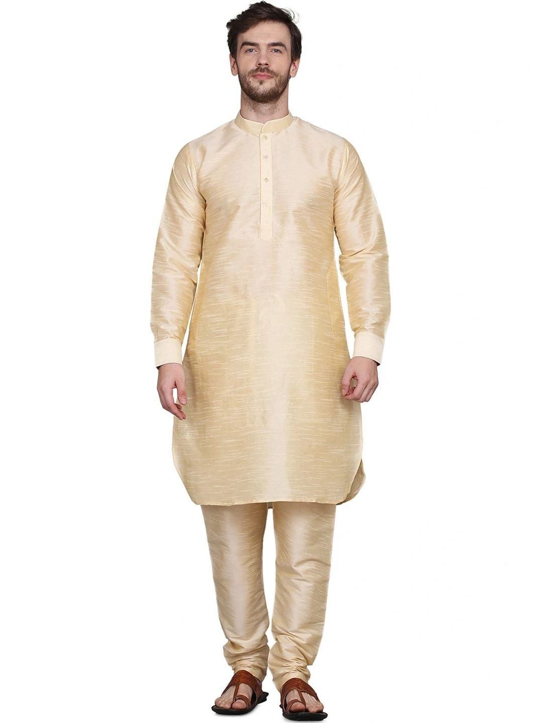 Jagdish Garments Men Regular Dupion Silk Kurta with Pyjamas-picture-26
