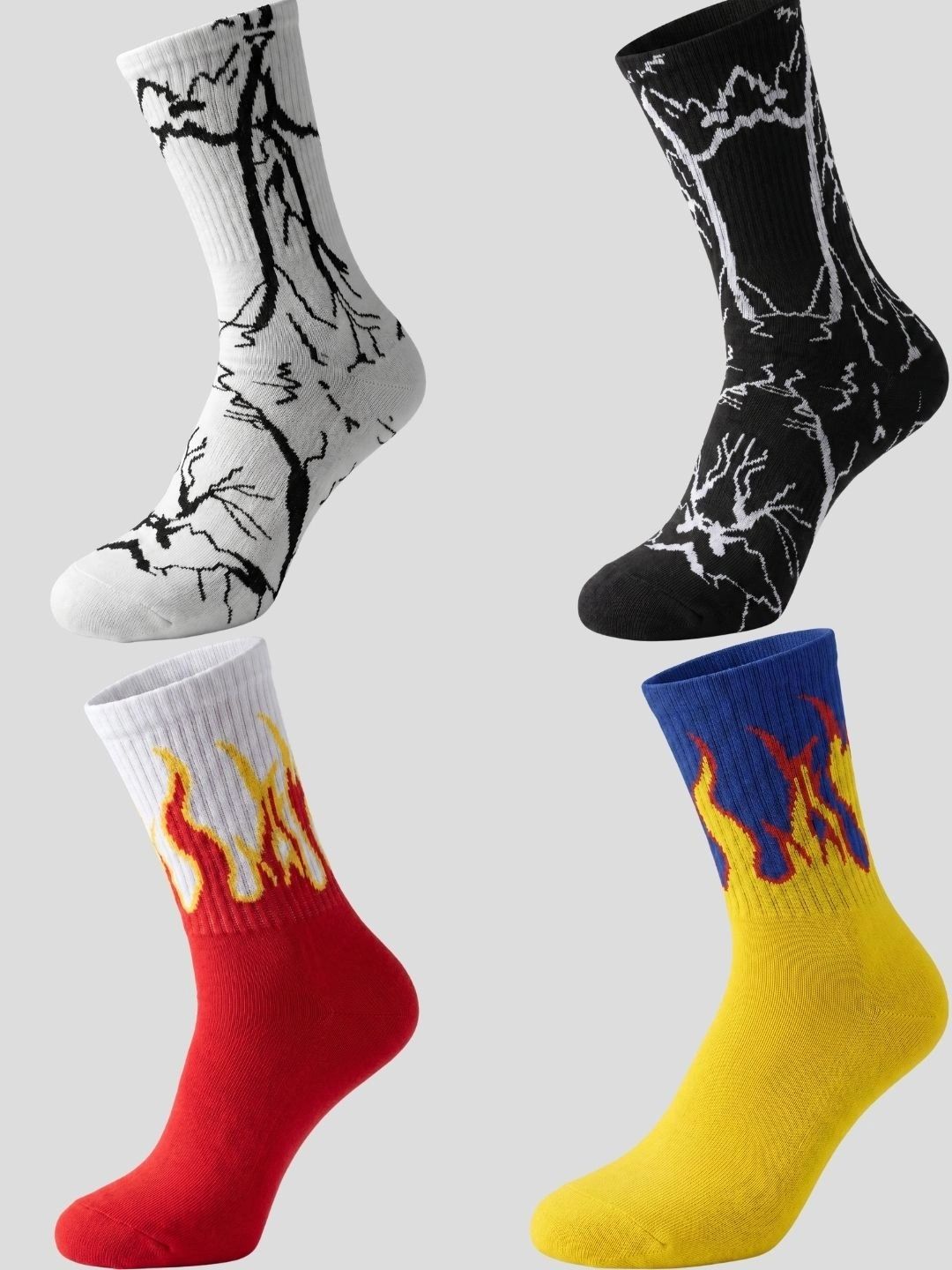 Moda Rapido Men Pack of 4 Cotton Blend Patterned Above Ankle Socks-picture-52