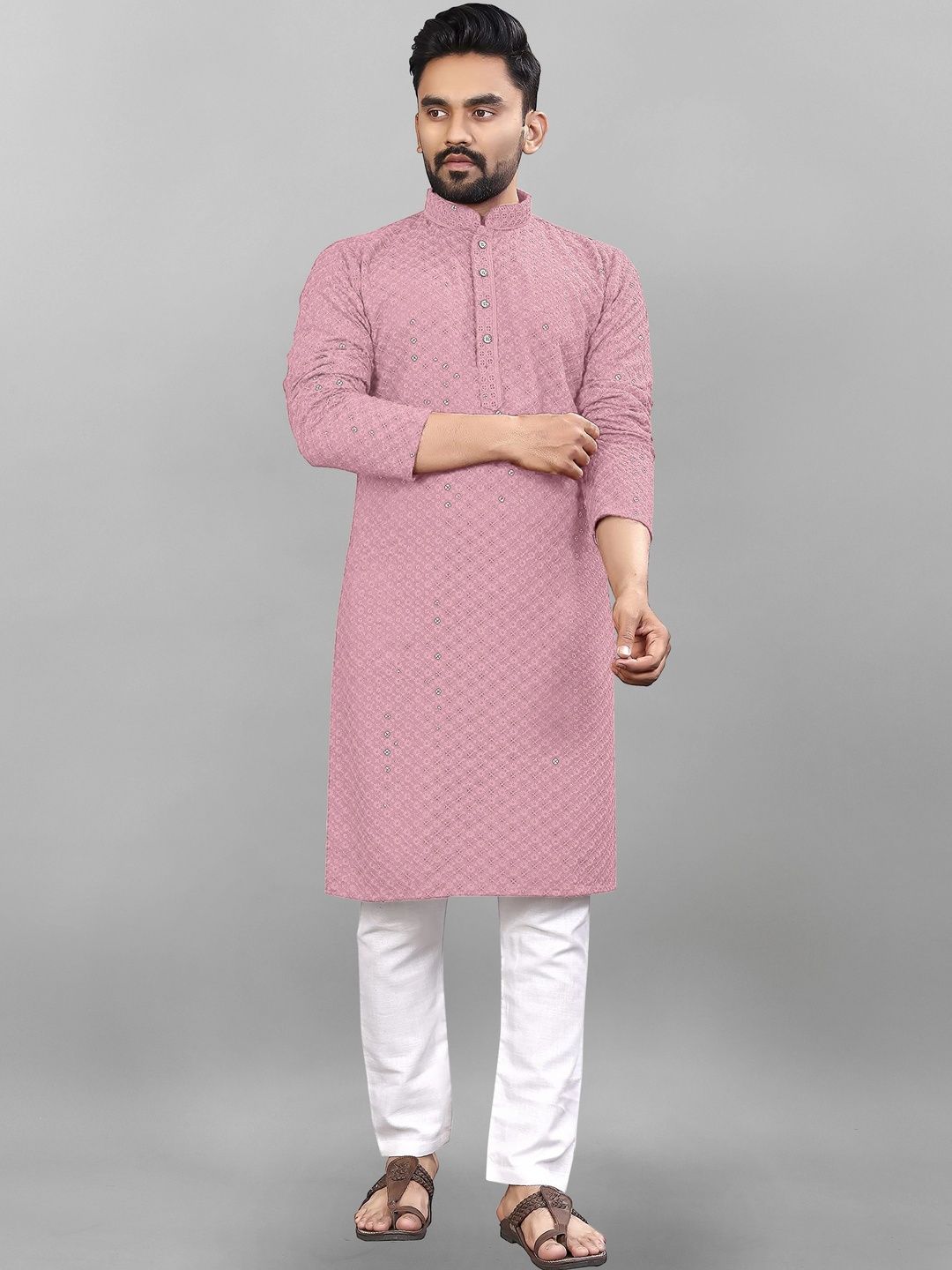 Moda Rapido Men Embroidered Chikankari Handloom Kurta-picture-49
