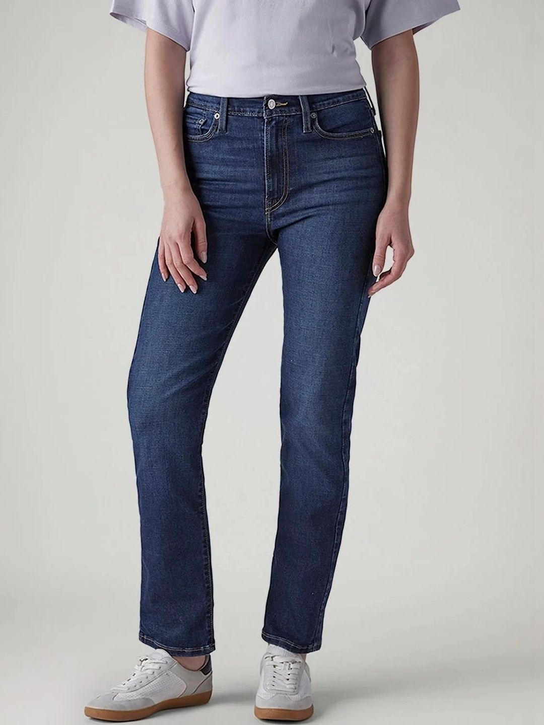 Levis Women Classic Straight Fit High-Rise Light Fade Stretchable Jeans-image-31