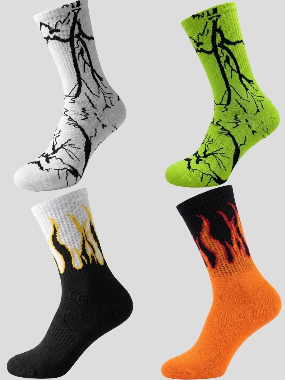 Moda Rapido Men Pack of 4 Cotton Blend Patterned Above Ankle Socks-picture-17