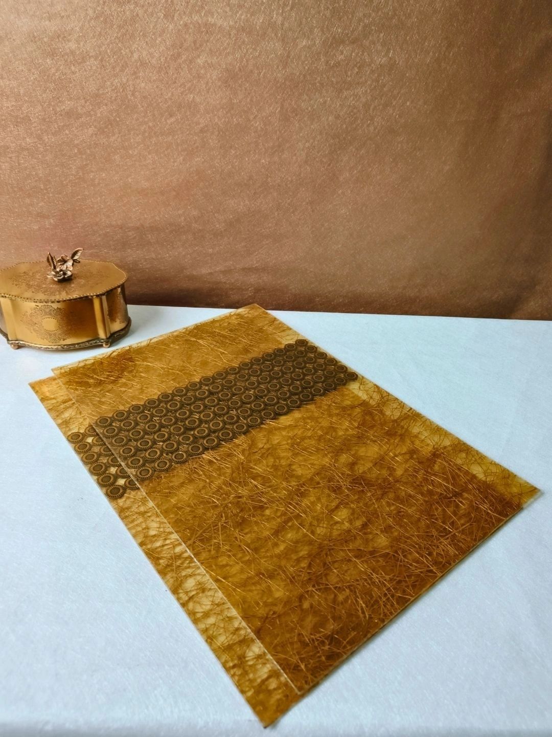 THE HOME CO. 2 Pcs Beige Printed Rectangle Table Placemats-picture-29