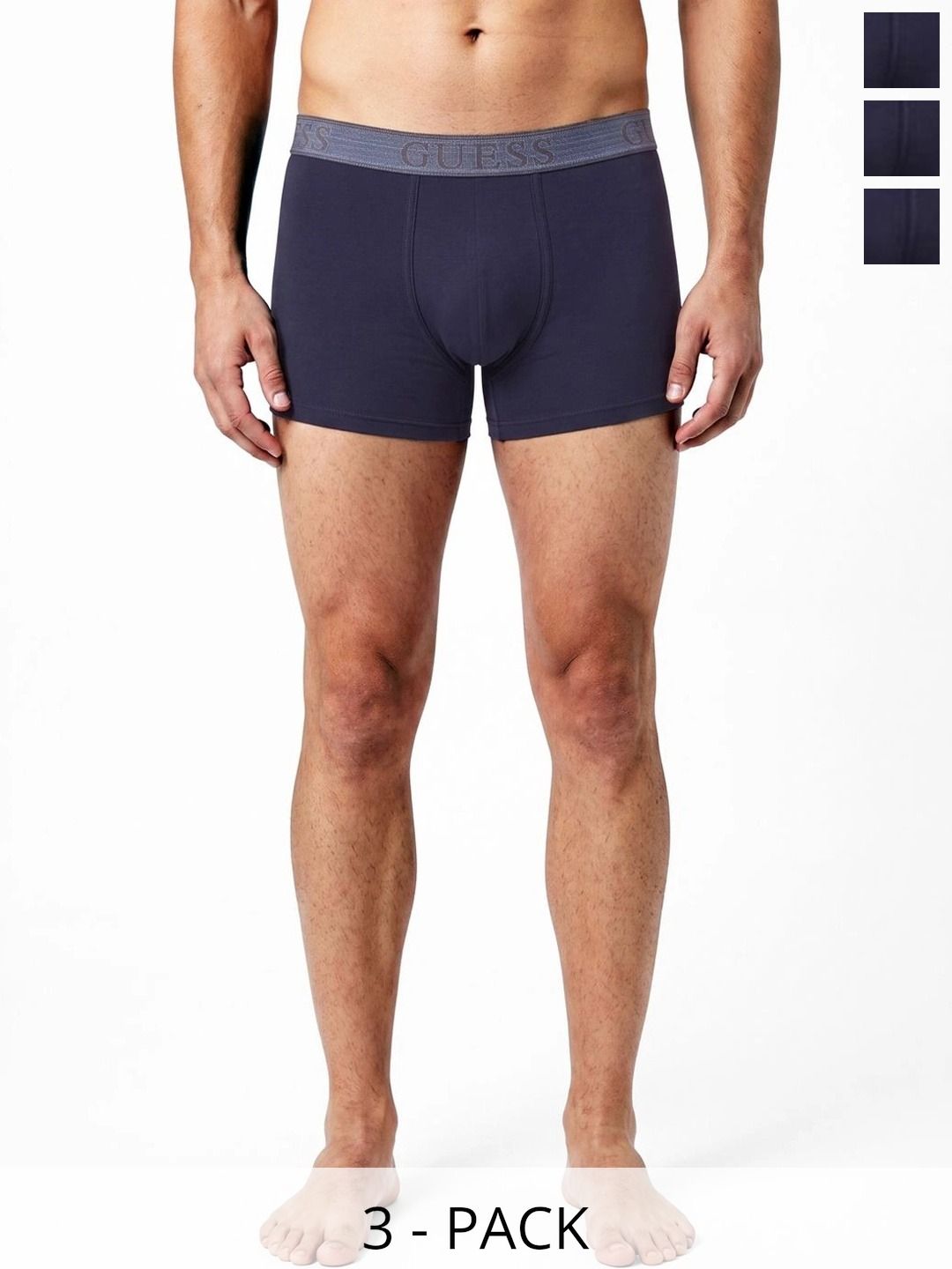 GUESS Pack of 3 Cotton Solid Trunks-picture-23