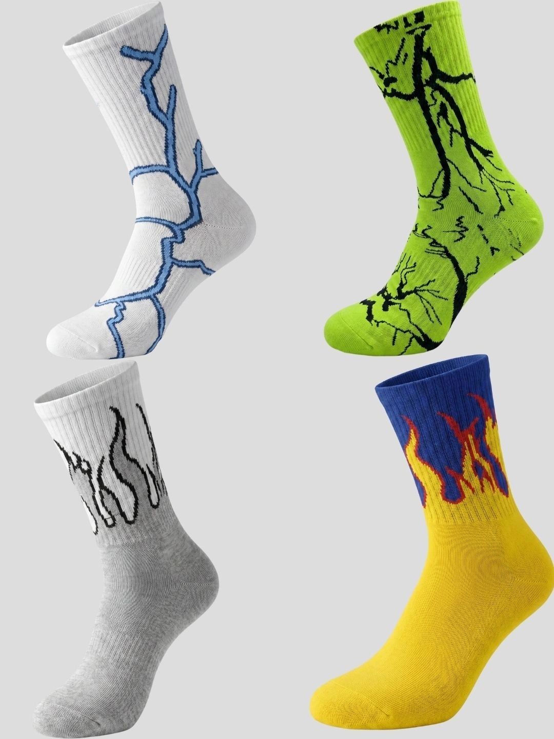 Moda Rapido Men Pack of 4 Cotton Blend Patterned Above Ankle Socks-picture-31