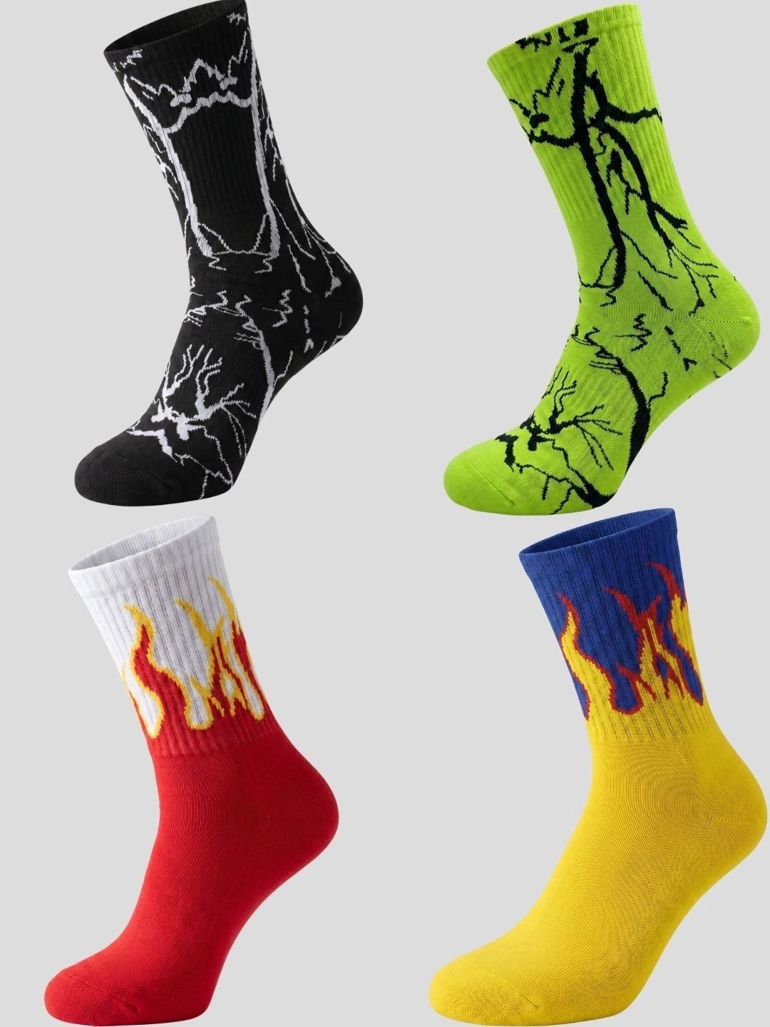 Moda Rapido Men Pack of 4 Cotton Blend Patterned Above Ankle Socks-picture-58