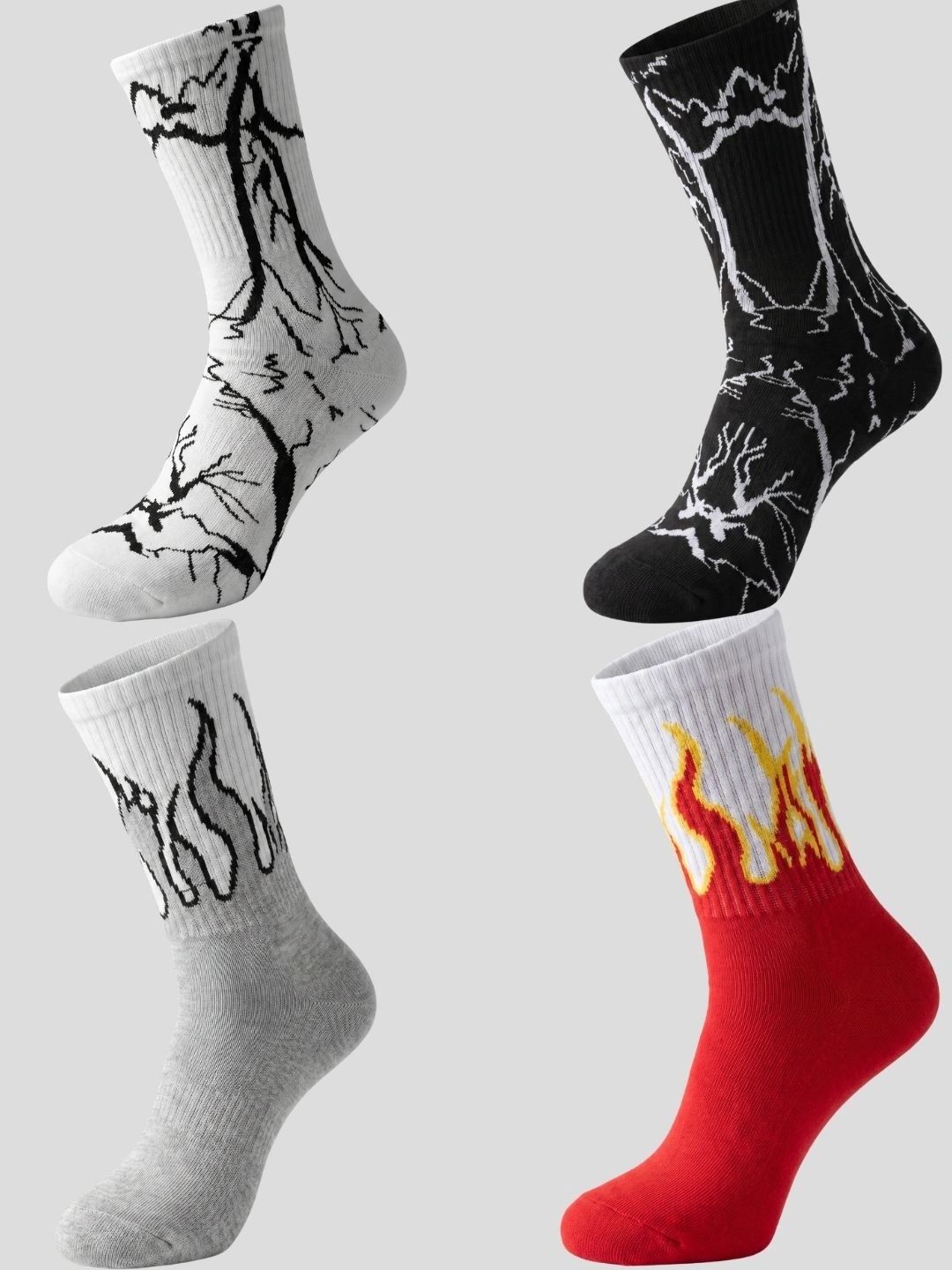 Moda Rapido Men Pack of 4 Cotton Blend Patterned Calf Length Socks-picture-18
