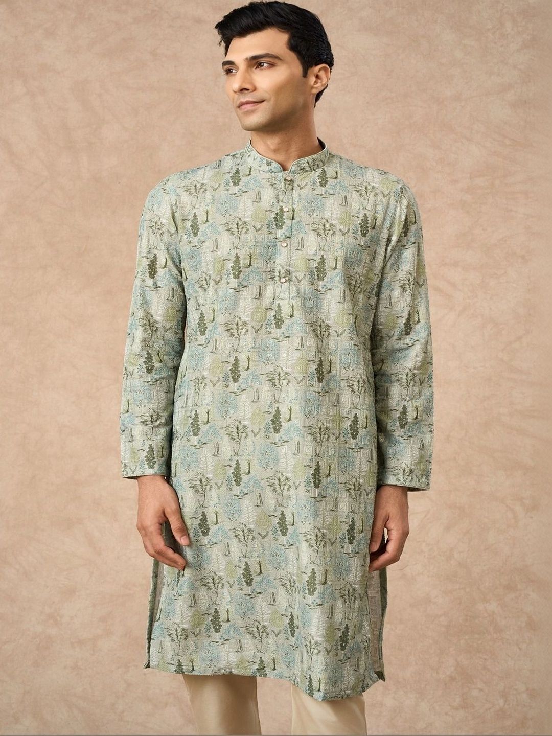 Manyavar Men Ethnic Motifs Printed Regular Kurta with Pyjamas-picture-28