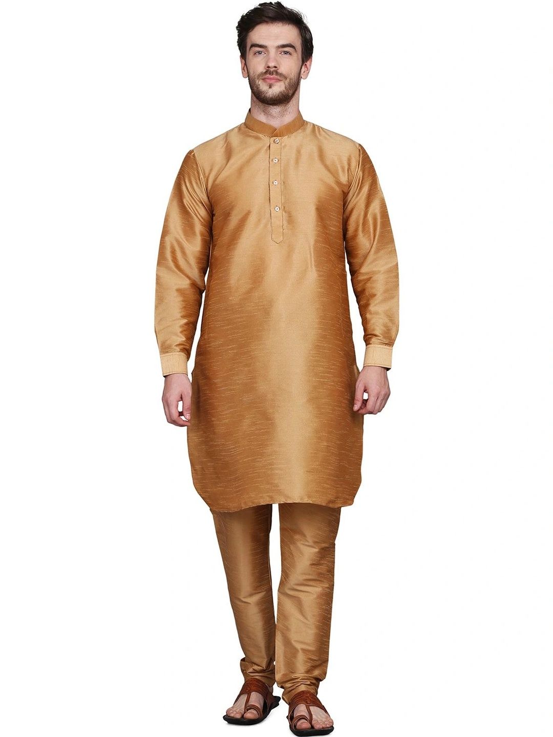 Jagdish Garments Men Regular Dupion Silk Kurta with Pyjamas-picture-29