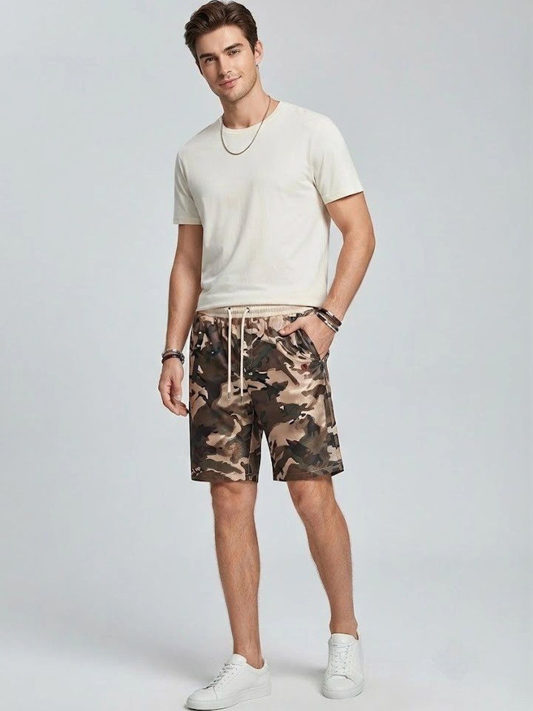 Suo Men Camouflage Printed Shorts-picture-31
