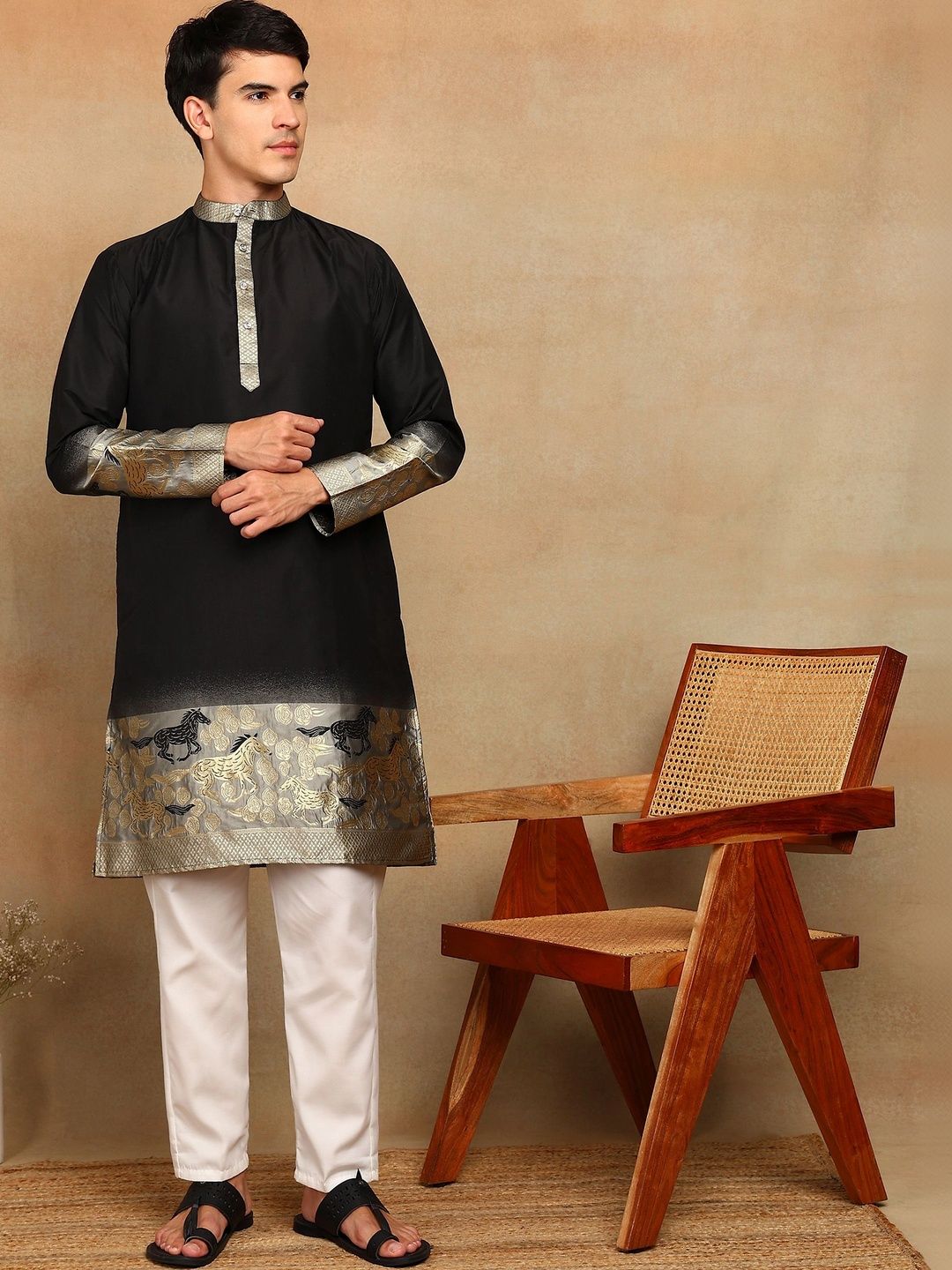 House Of Sanskruti Men Jacquard Kurta-picture-37