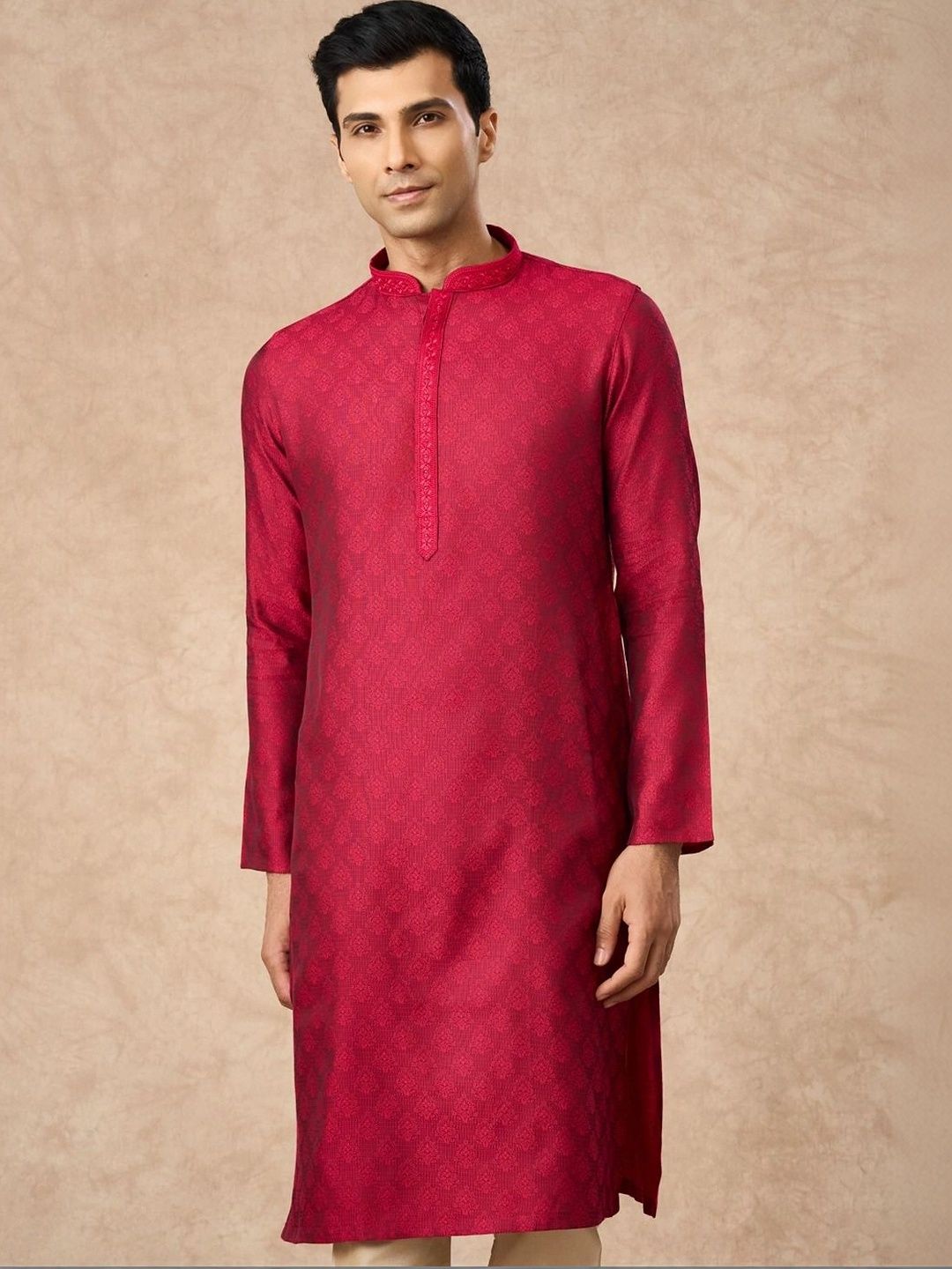 Manyavar Men Ethnic Motifs Regular Thread Work Kurta with Pyjamas-picture-13