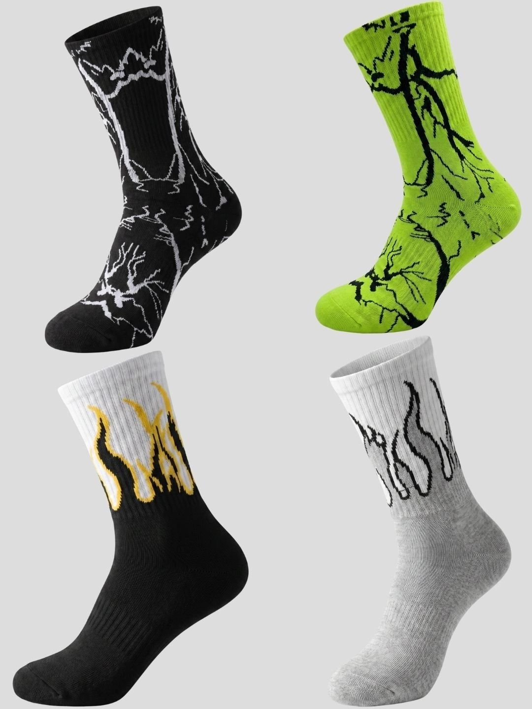Moda Rapido Men Pack of 4 Cotton Blend Patterned Above Ankle Socks-picture-25