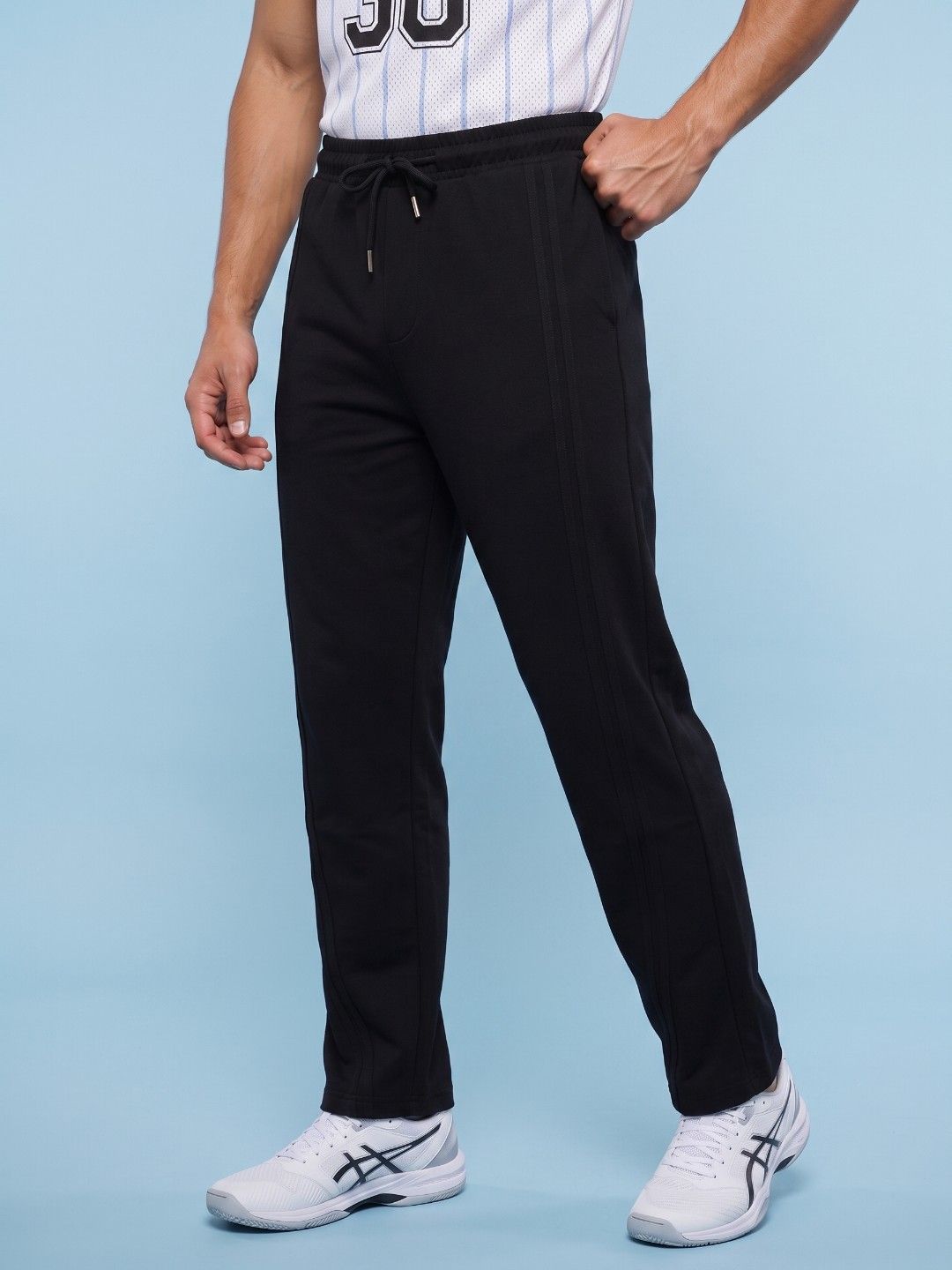SPORT STREET by glitchez Men Relaxed Fit Striped Track Pants-picture-27