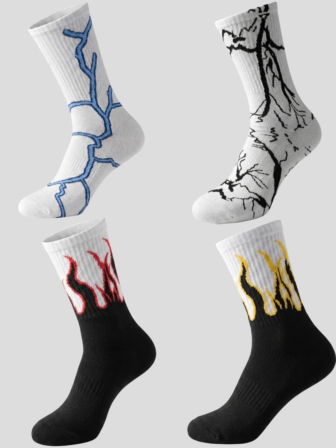 Moda Rapido Men Pack of 4 Cotton Blend Patterned Above Ankle Socks-picture-14
