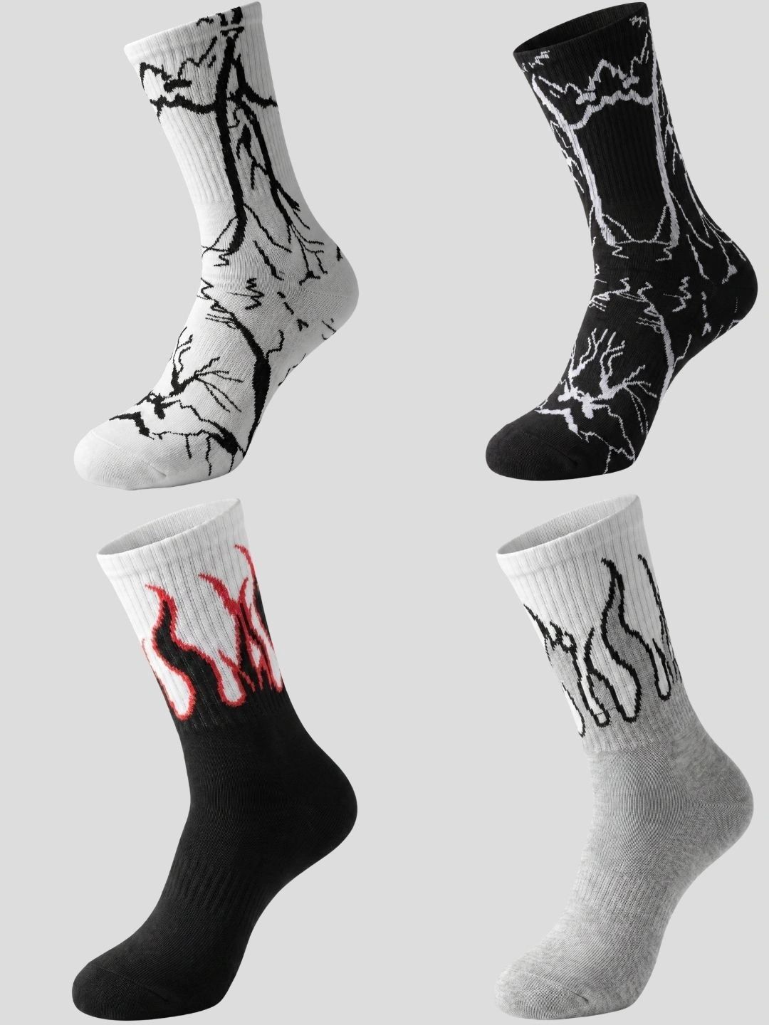 Moda Rapido Men Pack of 4 Cotton Blend Patterned Calf Length Socks-picture-58