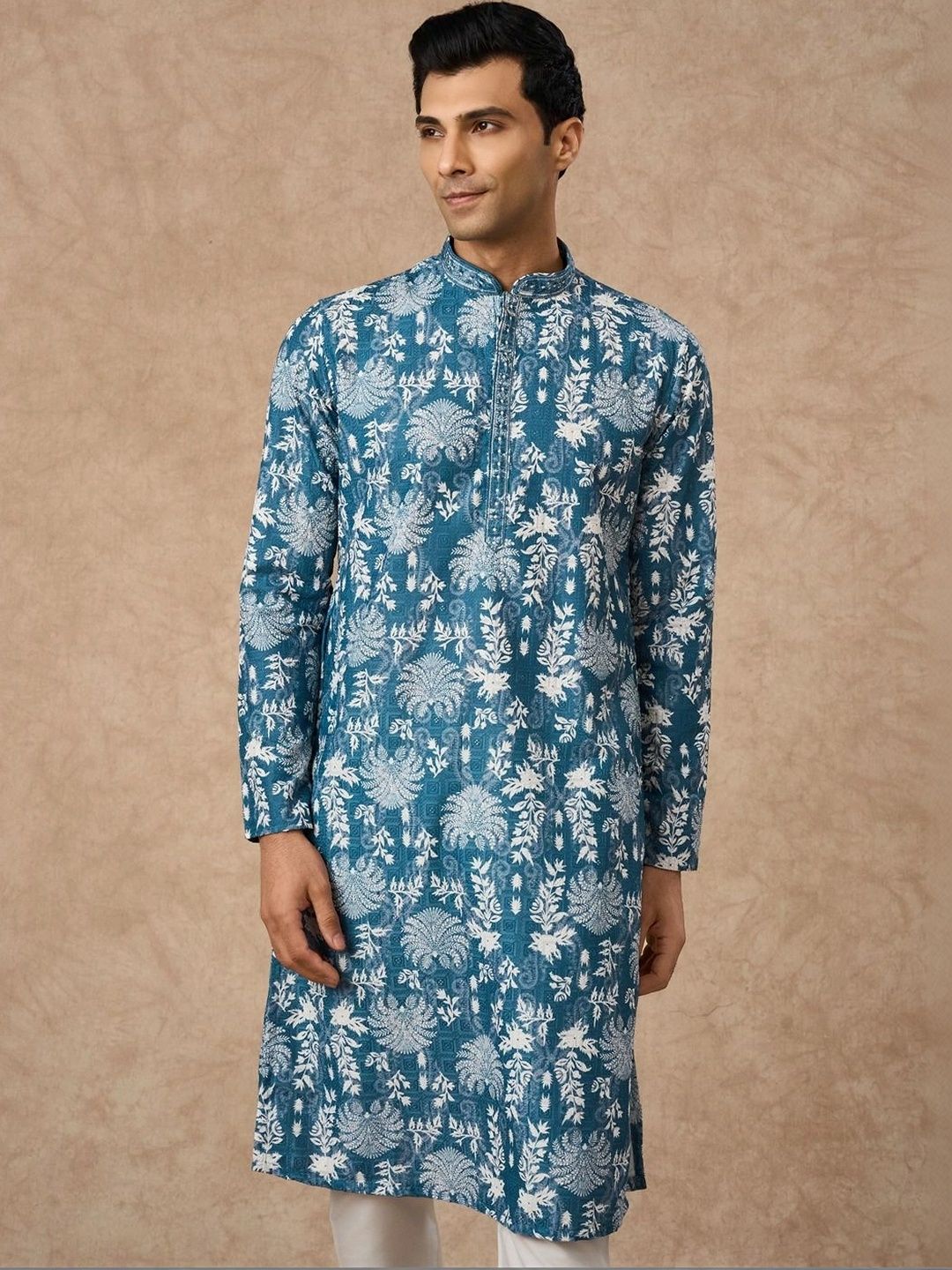 Manyavar Men Ethnic Motifs Printed Regular Kurta with Pyjamas-picture-25