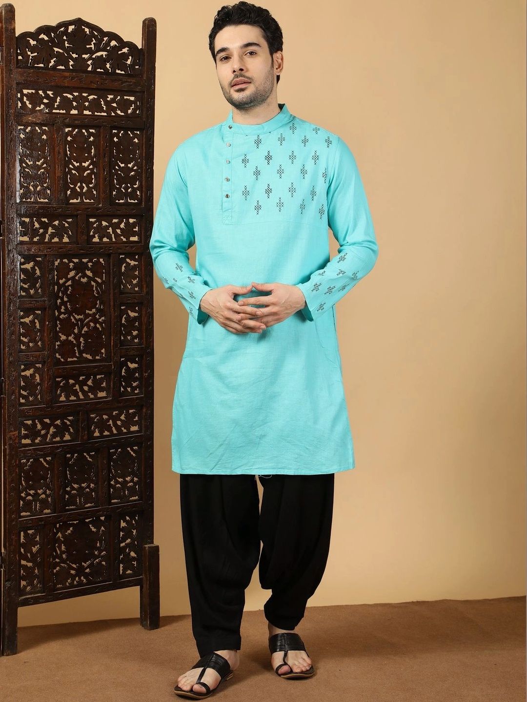Kuons Men Geometric Printed Kurta-picture-21