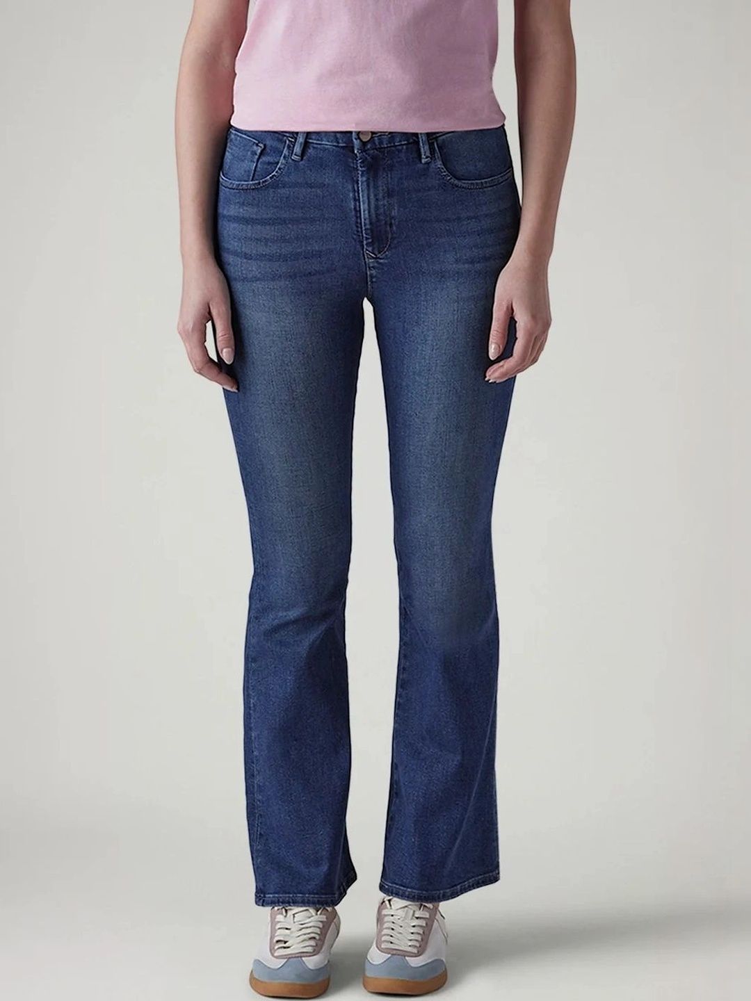 Levis Women Classic Flared High-Rise Light Fade Stretchable Jeans-picture-40