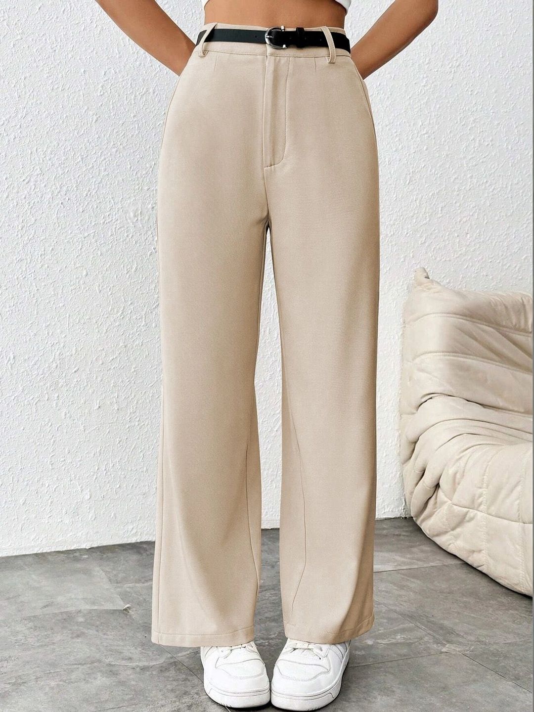 BAESD Women Relaxed Straight Leg High-Rise Easy Wash Trousers-picture-40