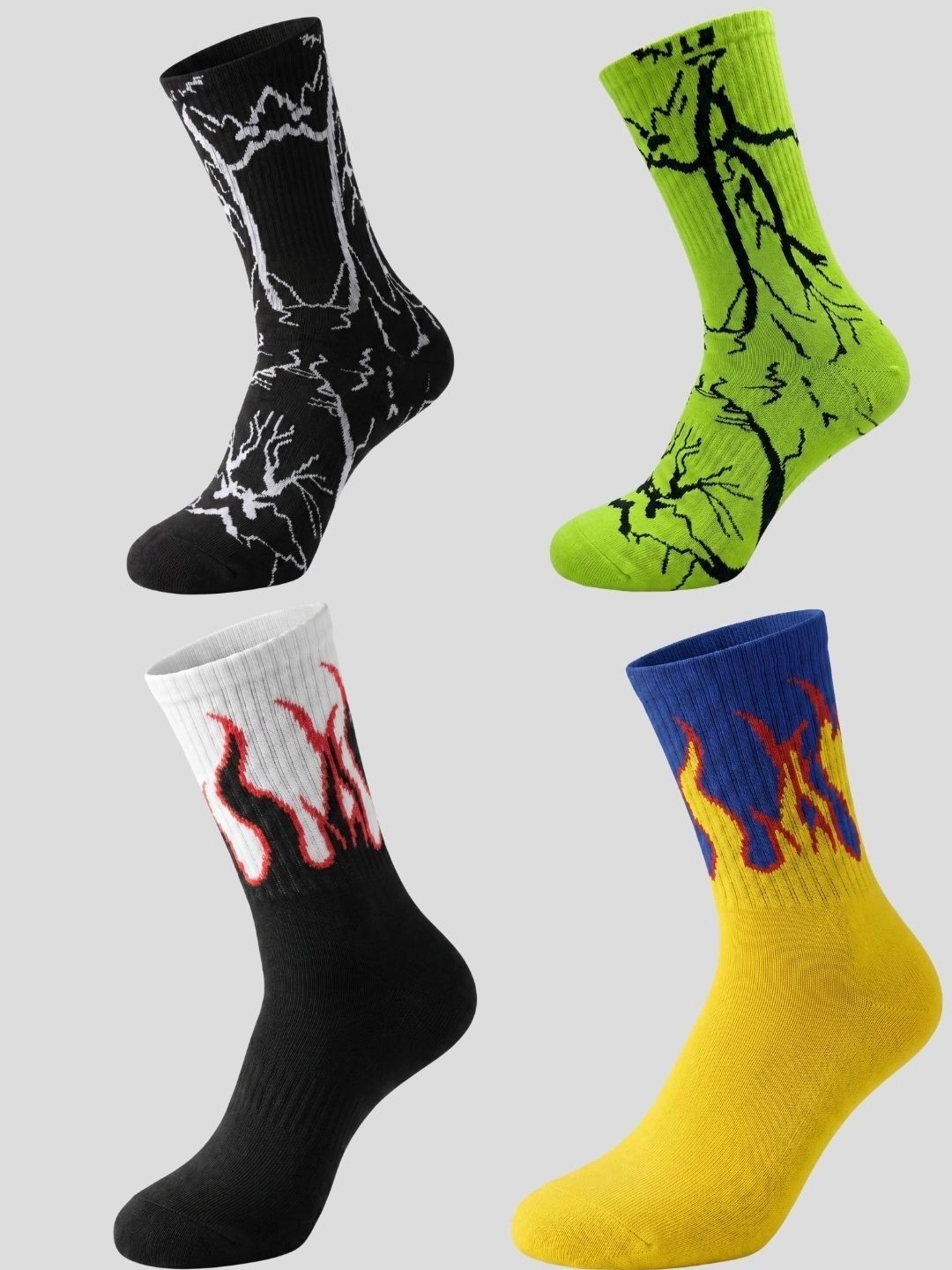 Moda Rapido Men Pack of 4 Cotton Blend Patterned Calf Length Socks-picture-13