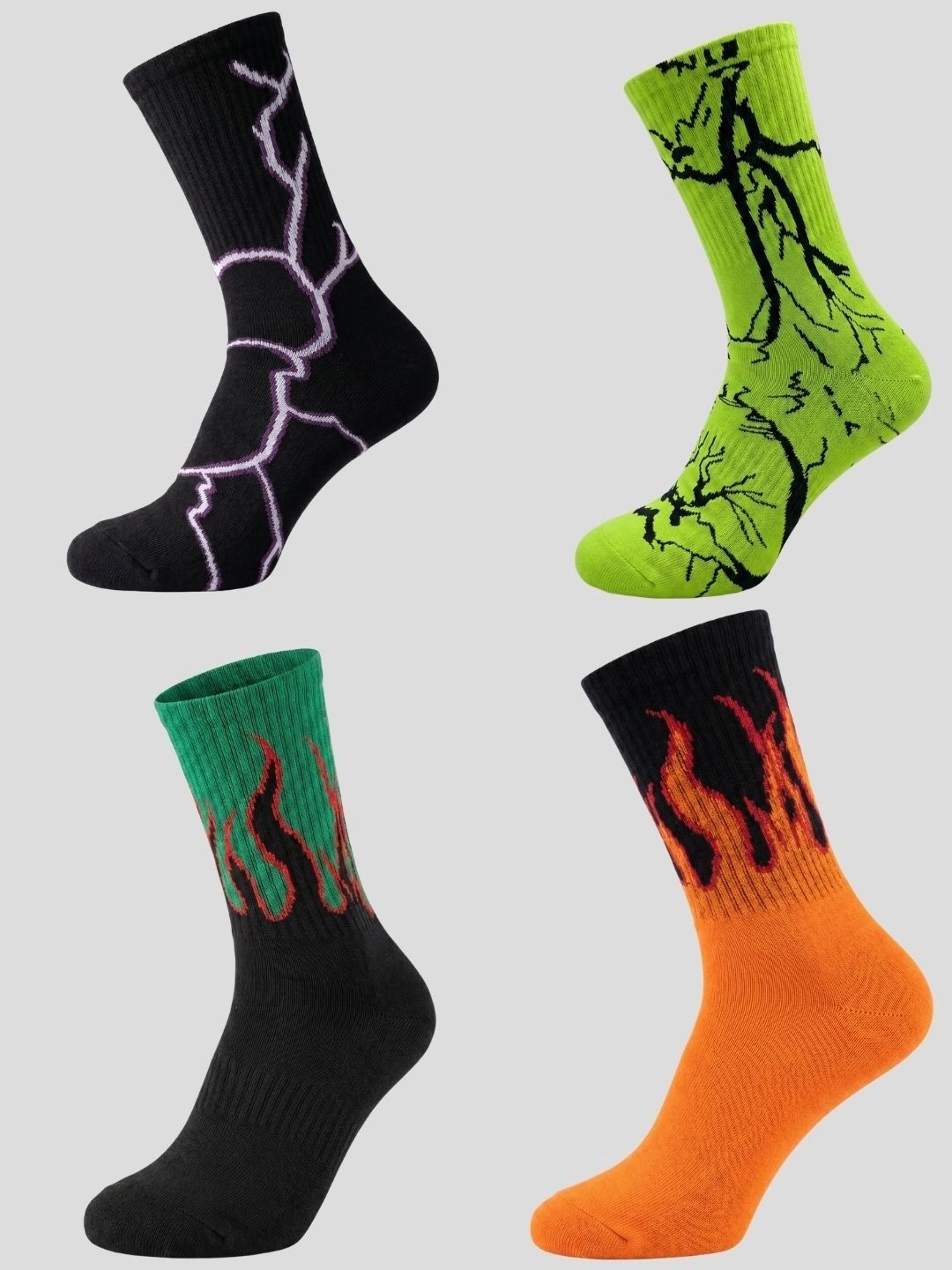 Moda Rapido Men Pack of 4 Cotton Blend Patterned Calf Length Socks-picture-40