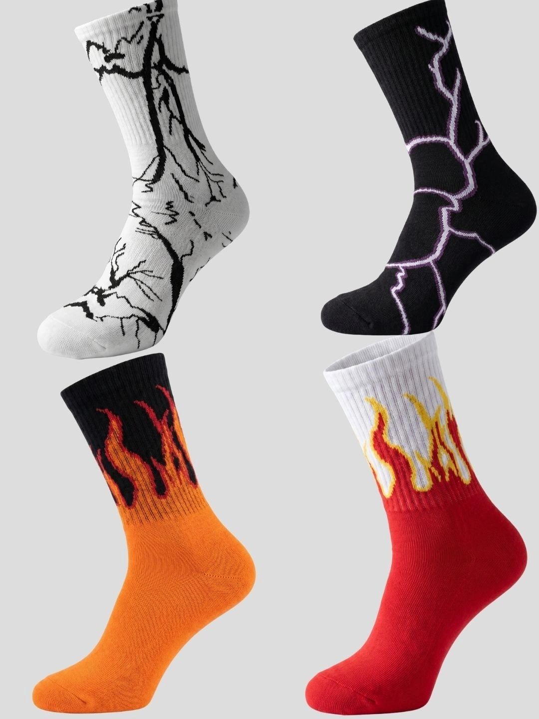 Moda Rapido Men Pack of 4 Cotton Blend Patterned Calf Length Socks-picture-37