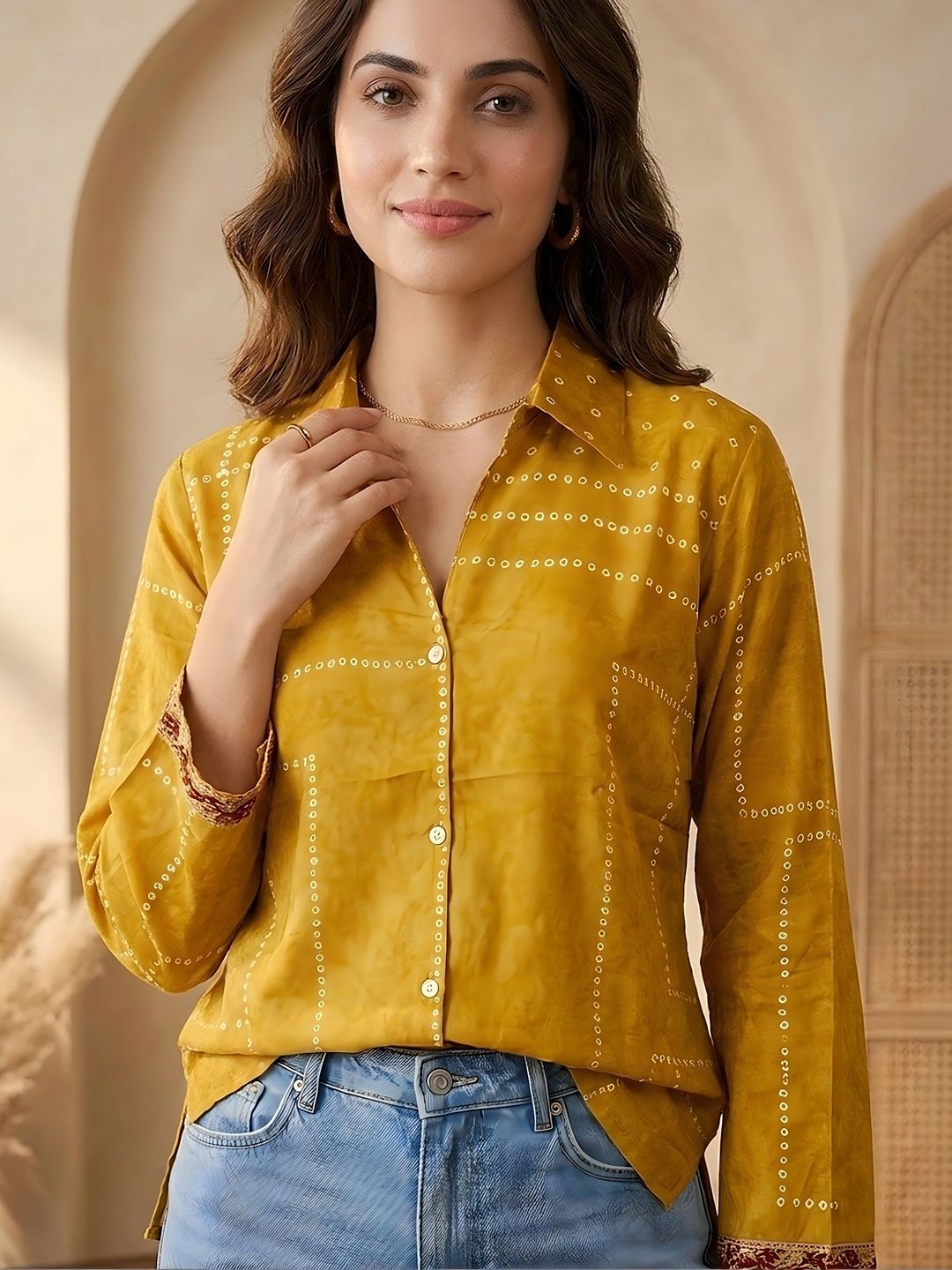 Banwaree Print Ethnic Crepe Top-picture-19
