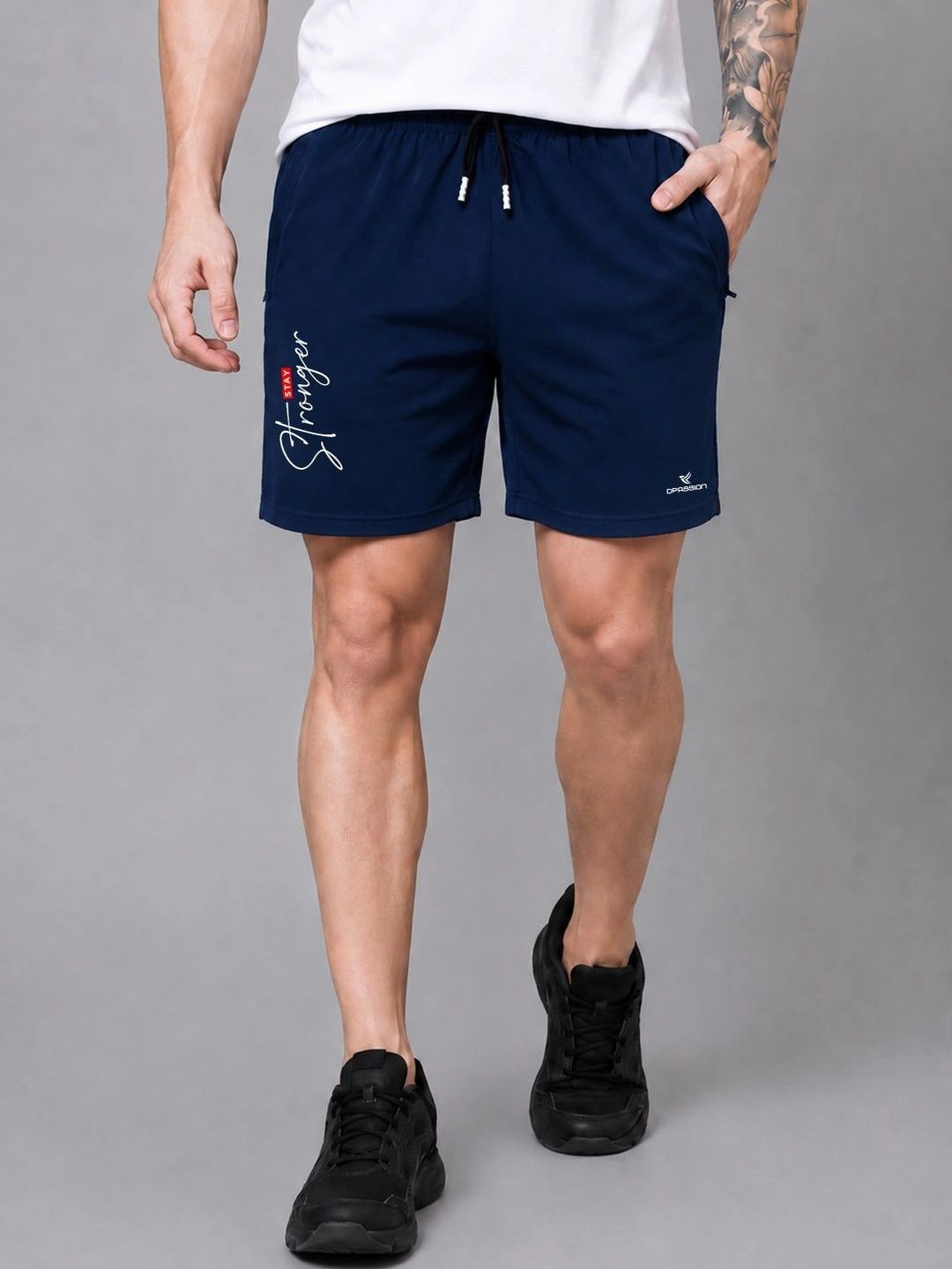 Dpassion Men Typography Training or Gym Sports Shorts-picture-54