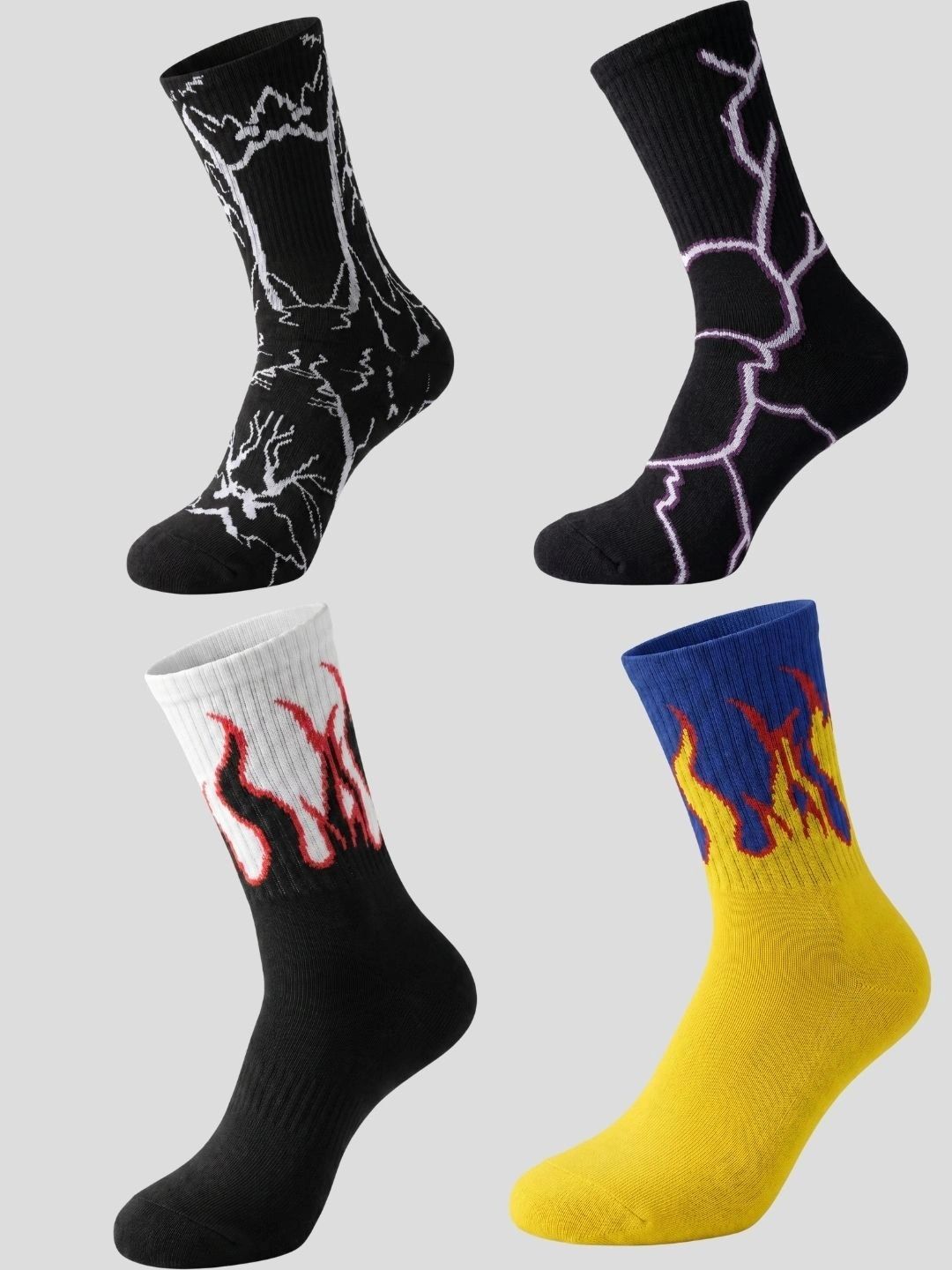 Moda Rapido Men Pack of 4 Cotton Blend Patterned Above Ankle Socks-picture-37