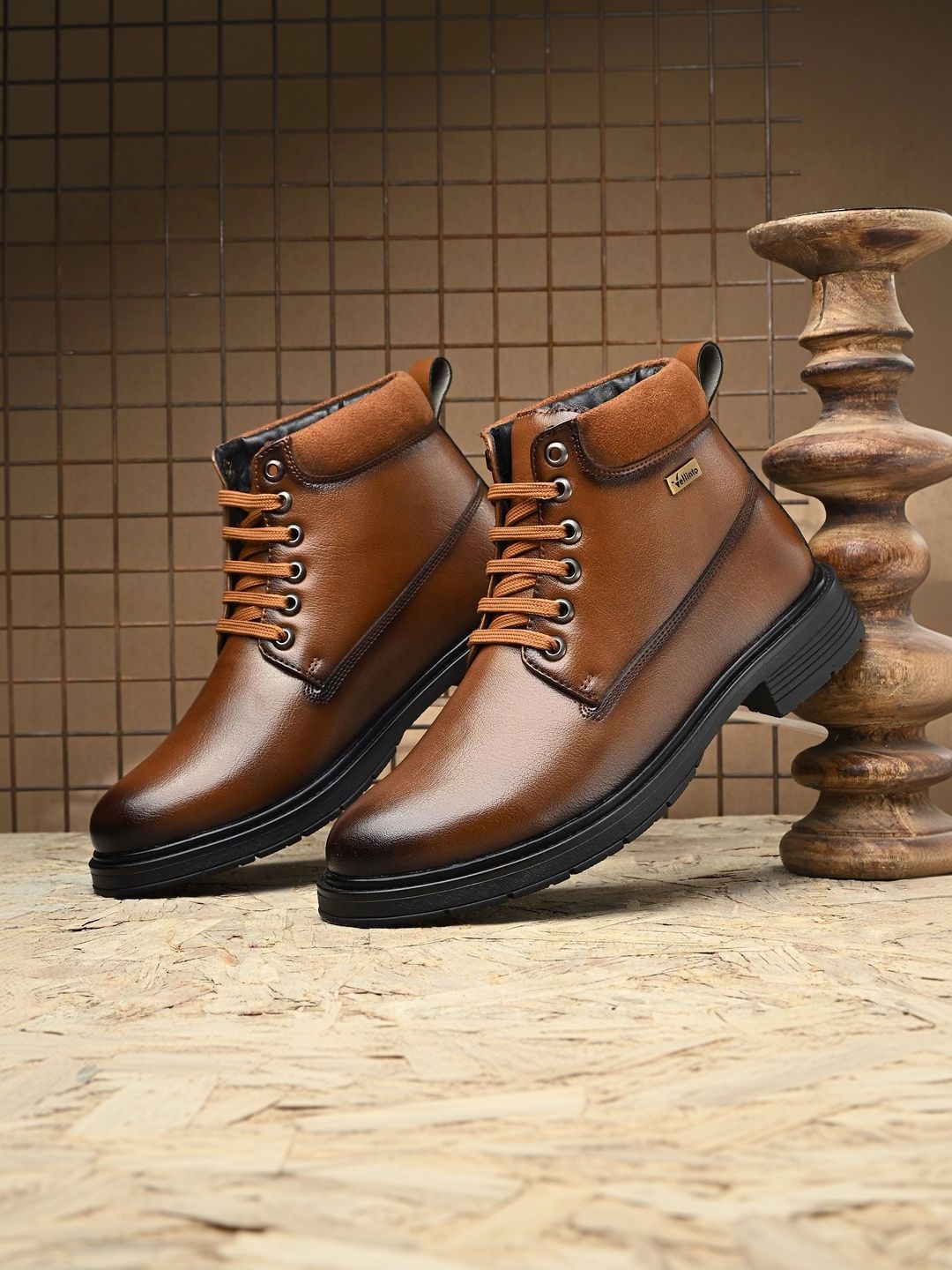 Vellinto Round Toe Lace-Ups Regular Boots-picture-16