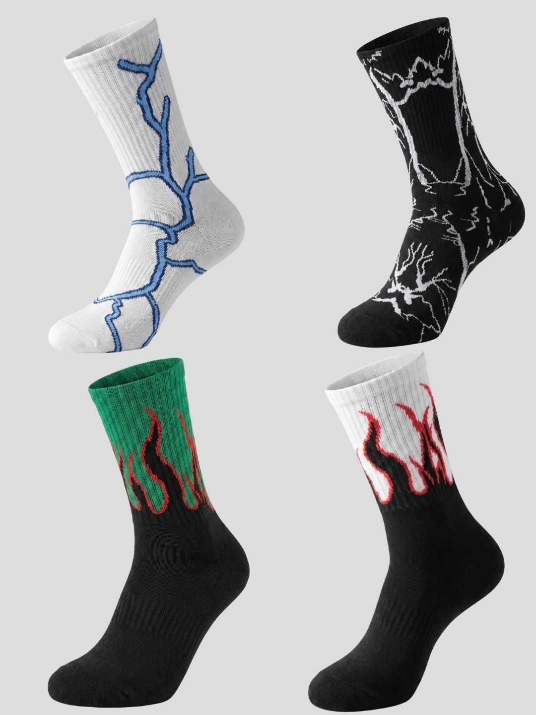 Moda Rapido Men Pack of 4 Cotton Blend Patterned Calf Length Socks-picture-44
