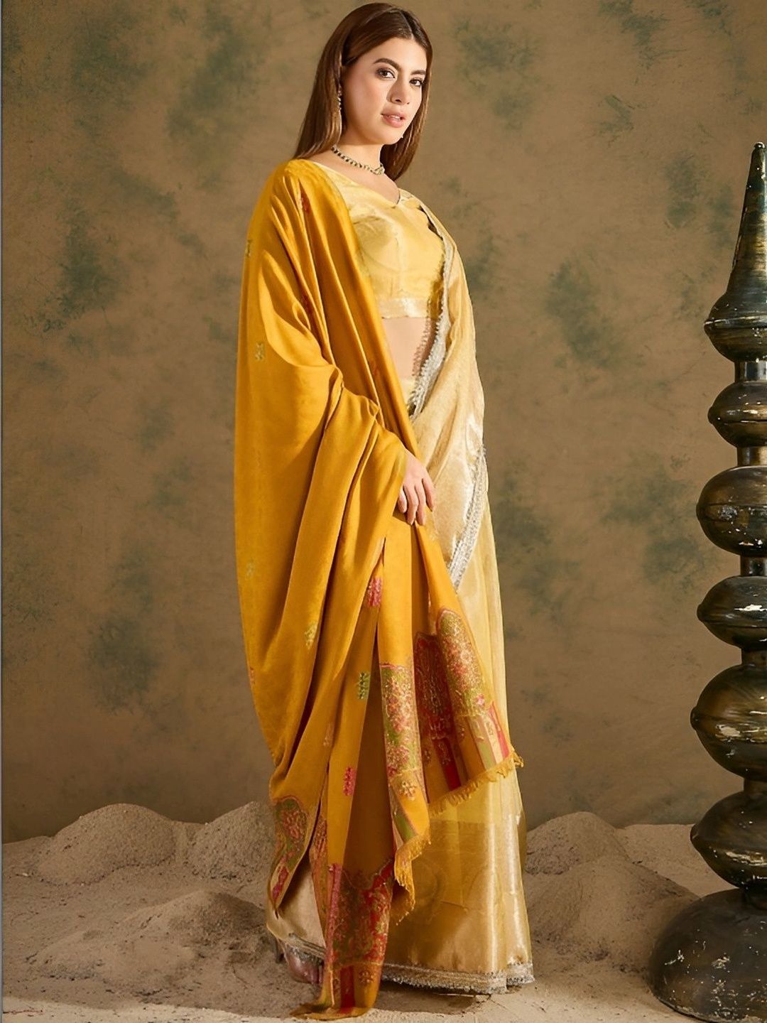 Sangria Women Ethnic Motifs Embroidered Shawl-image-46