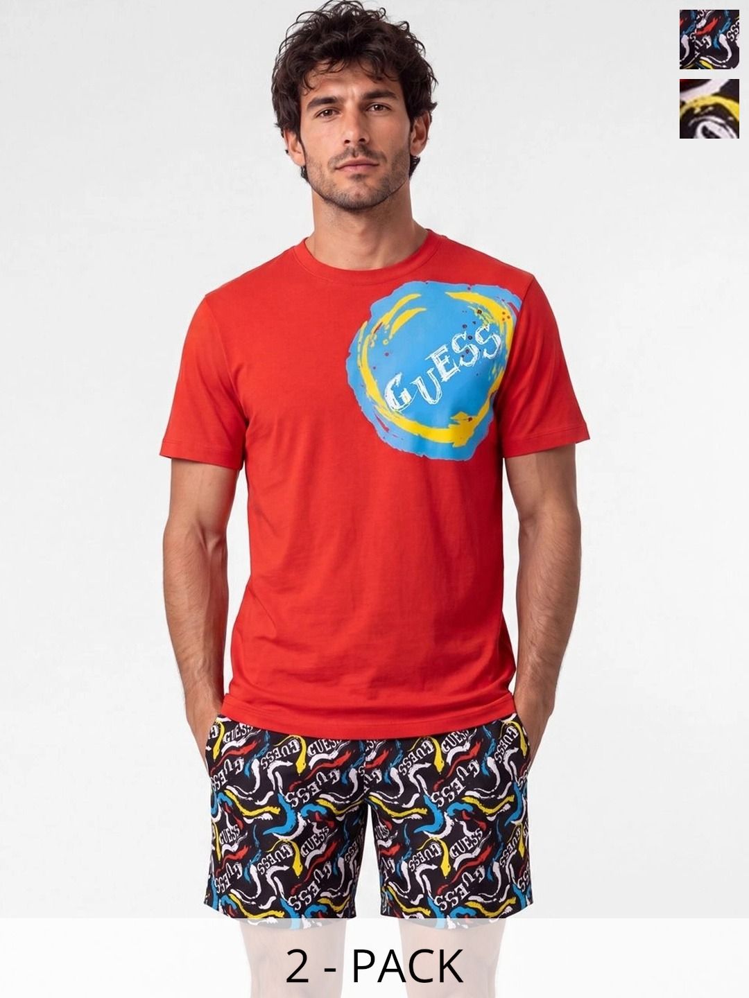 GUESS Men Typography Printed Shorts-picture-33