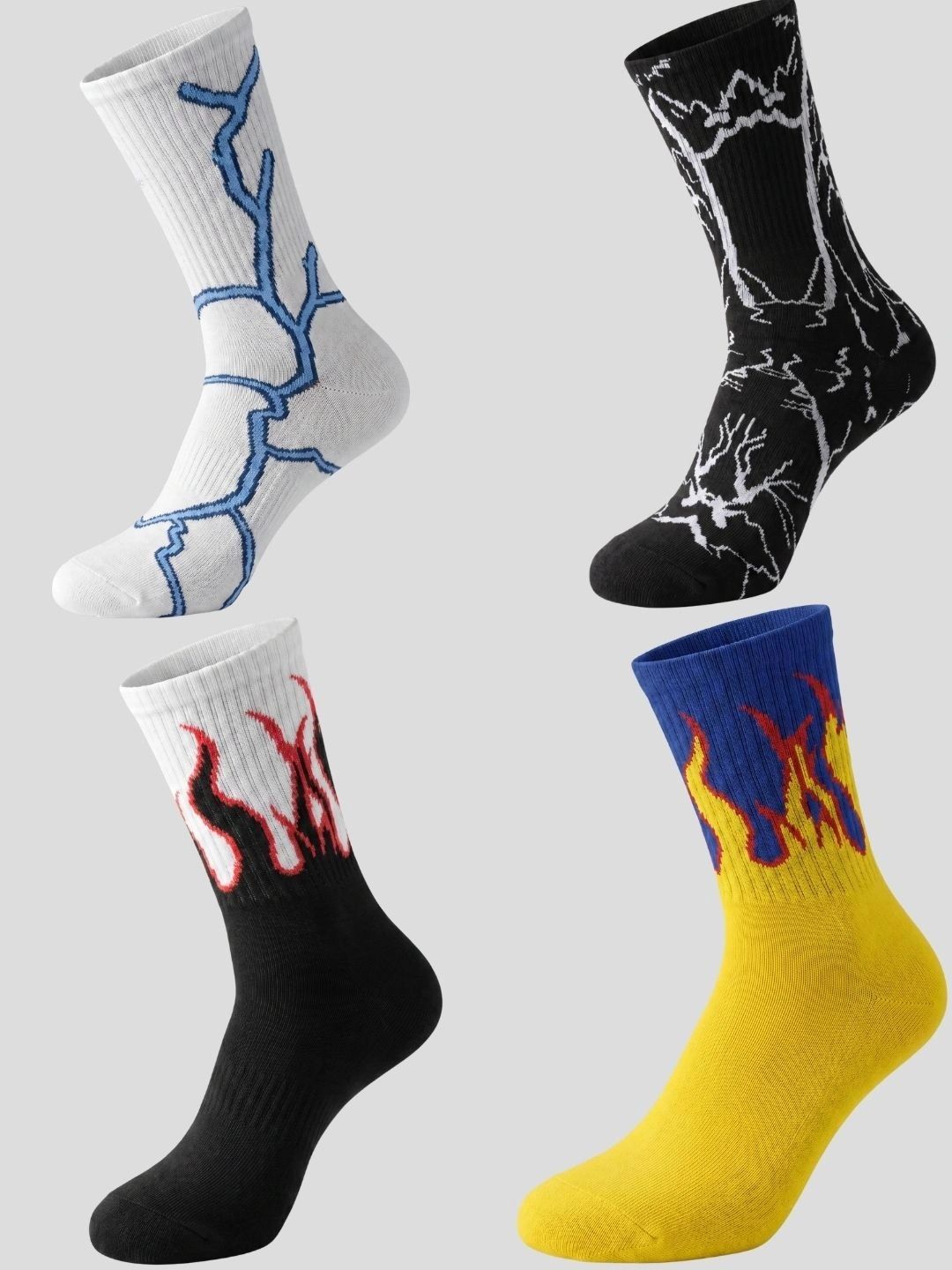 Moda Rapido Men Pack of 4 Cotton Blend Patterned Above Ankle Socks-picture-48