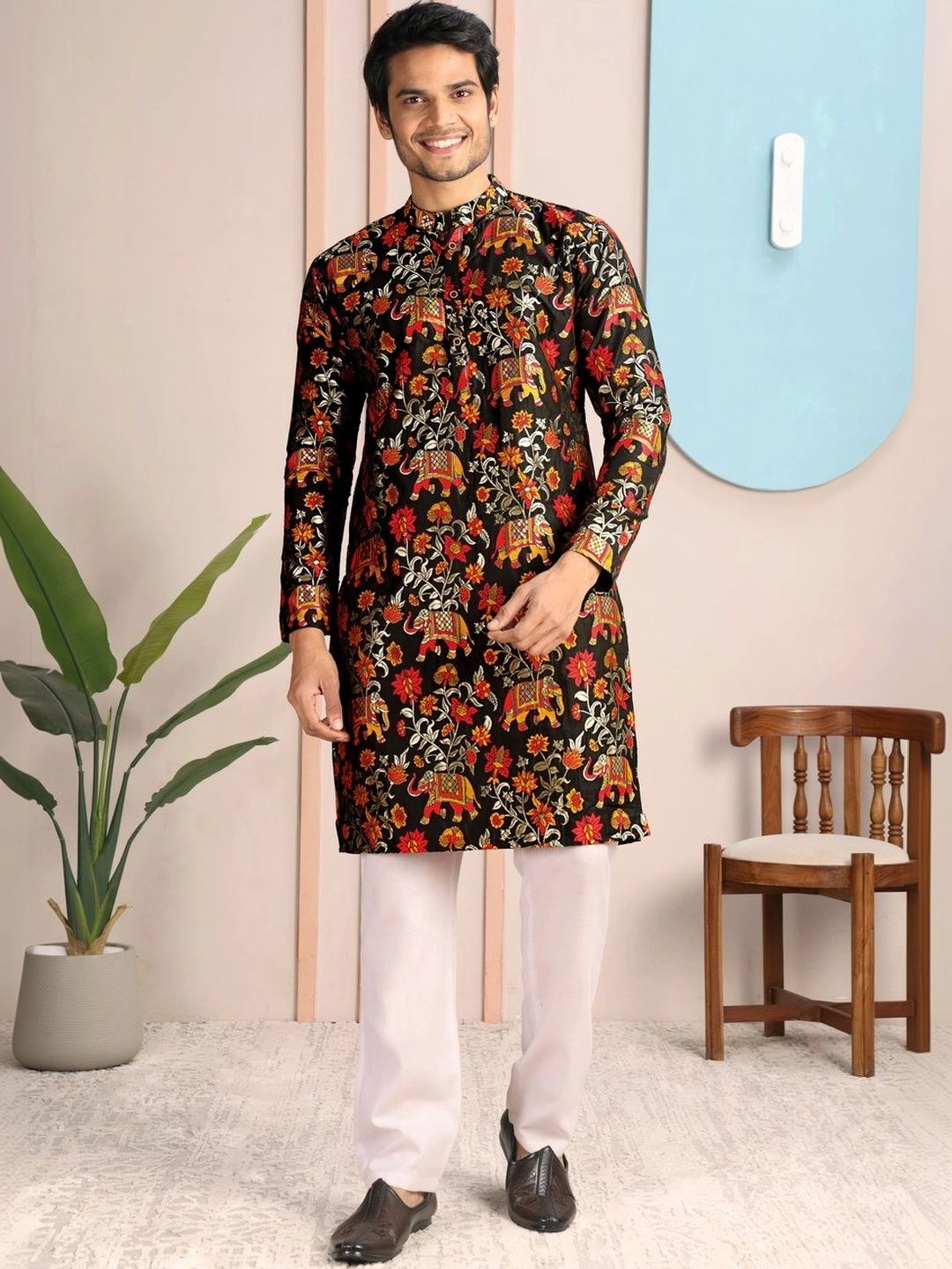 House Of Sanskruti Men Ethnic Motifs Printed Jacquard Kurta-picture-29