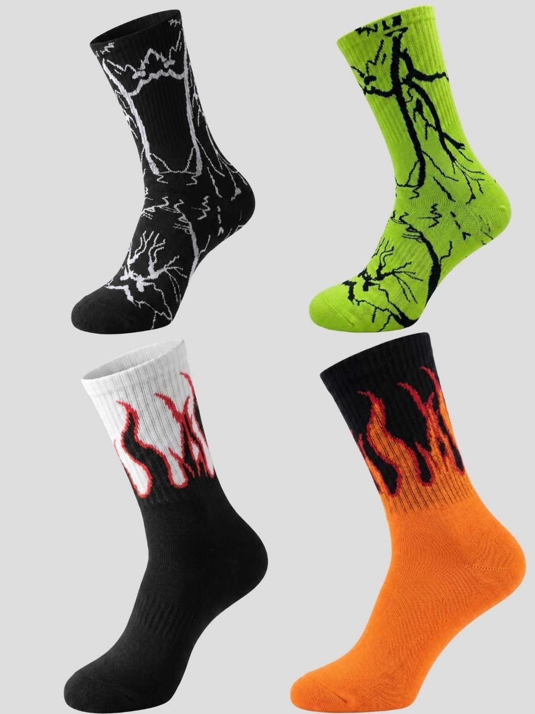 Moda Rapido Men Pack of 4 Cotton Blend Patterned Calf Length Socks-picture-26