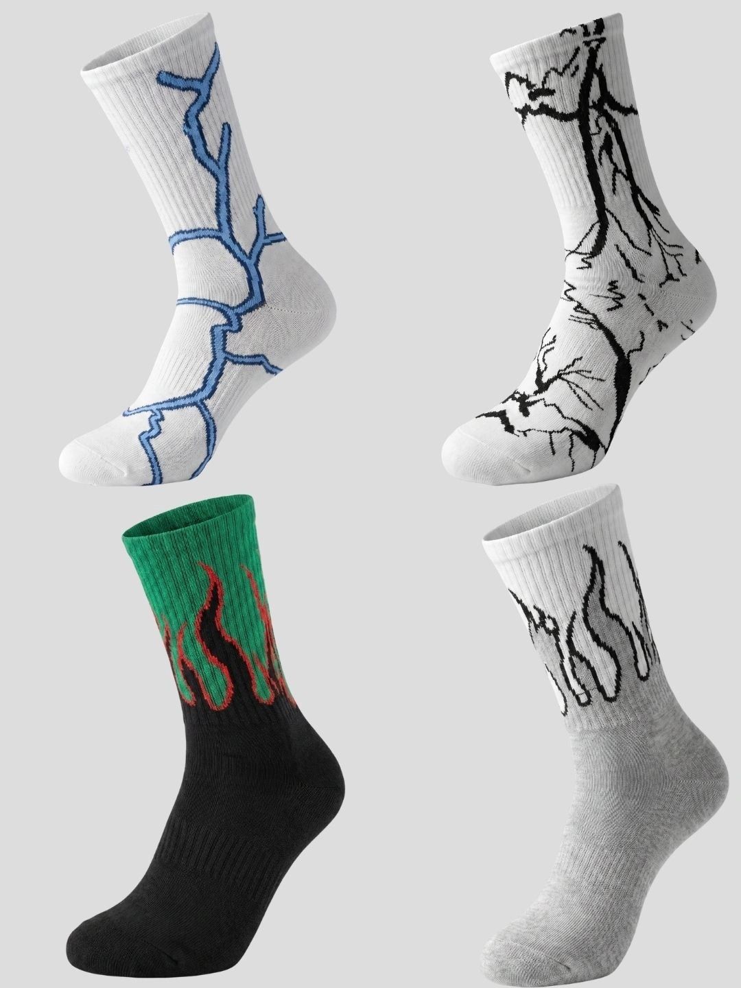 Moda Rapido Men Pack of 4 Cotton Blend Patterned Calf Length Socks-picture-49
