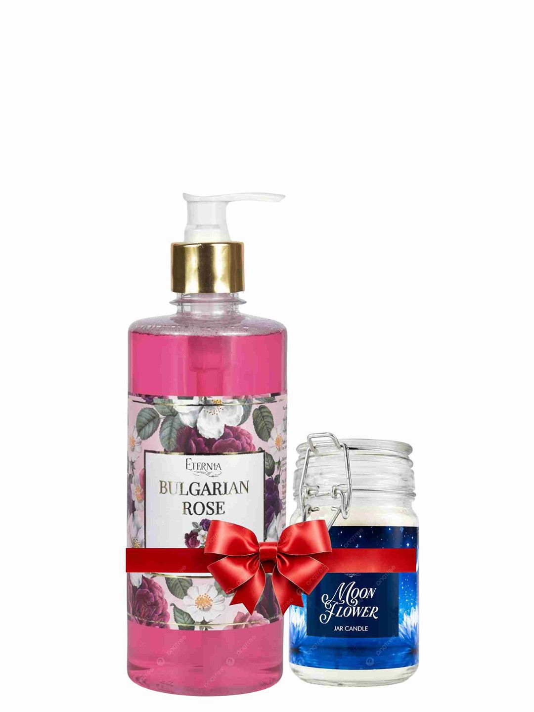 Eternia Bulgarian Rose Sulphate Free Handwash & Moon Flower Candle Combo Set-image-32